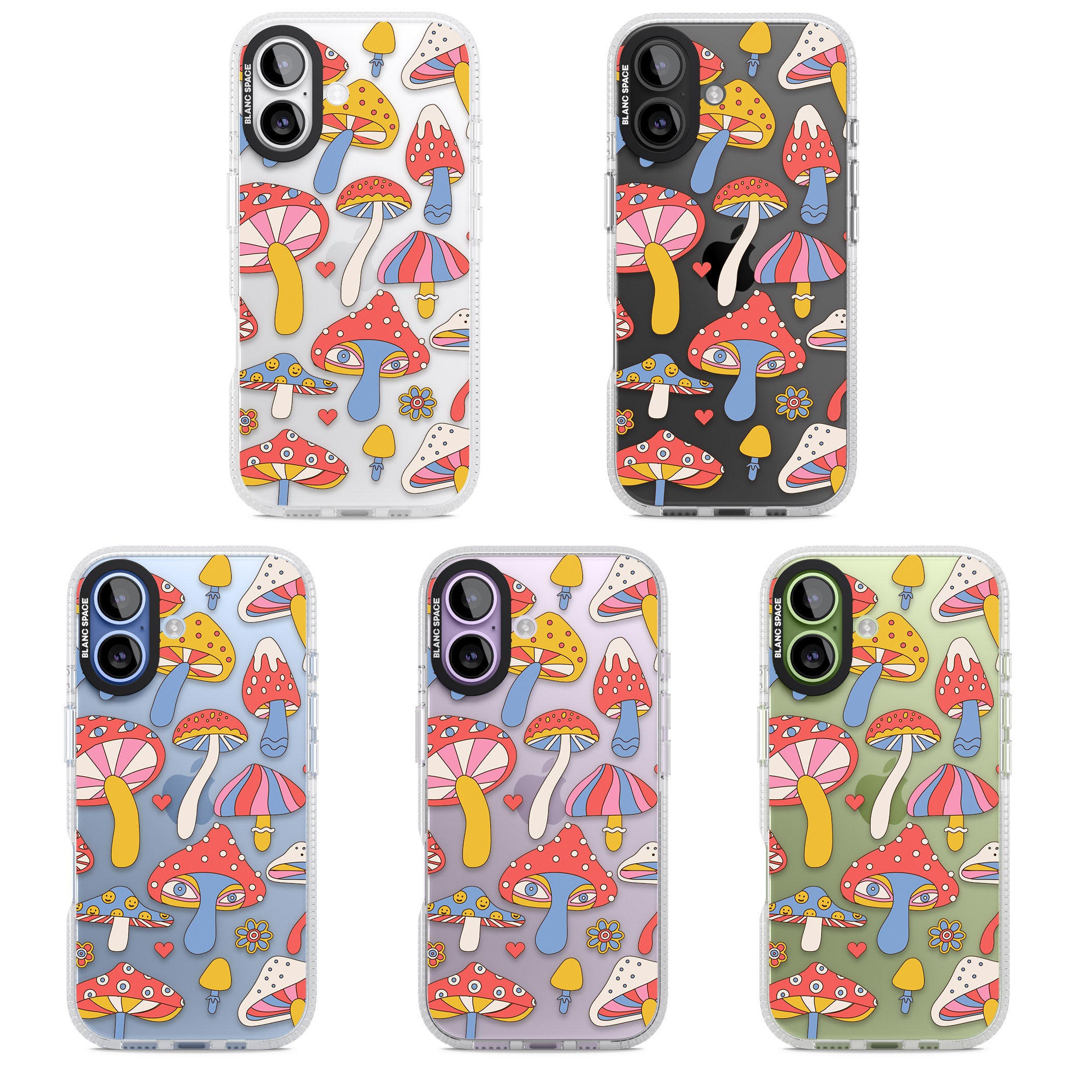 Vibrant Shrooms iPhone 17 Impact Air Clear Phone Case APT Impact Protection