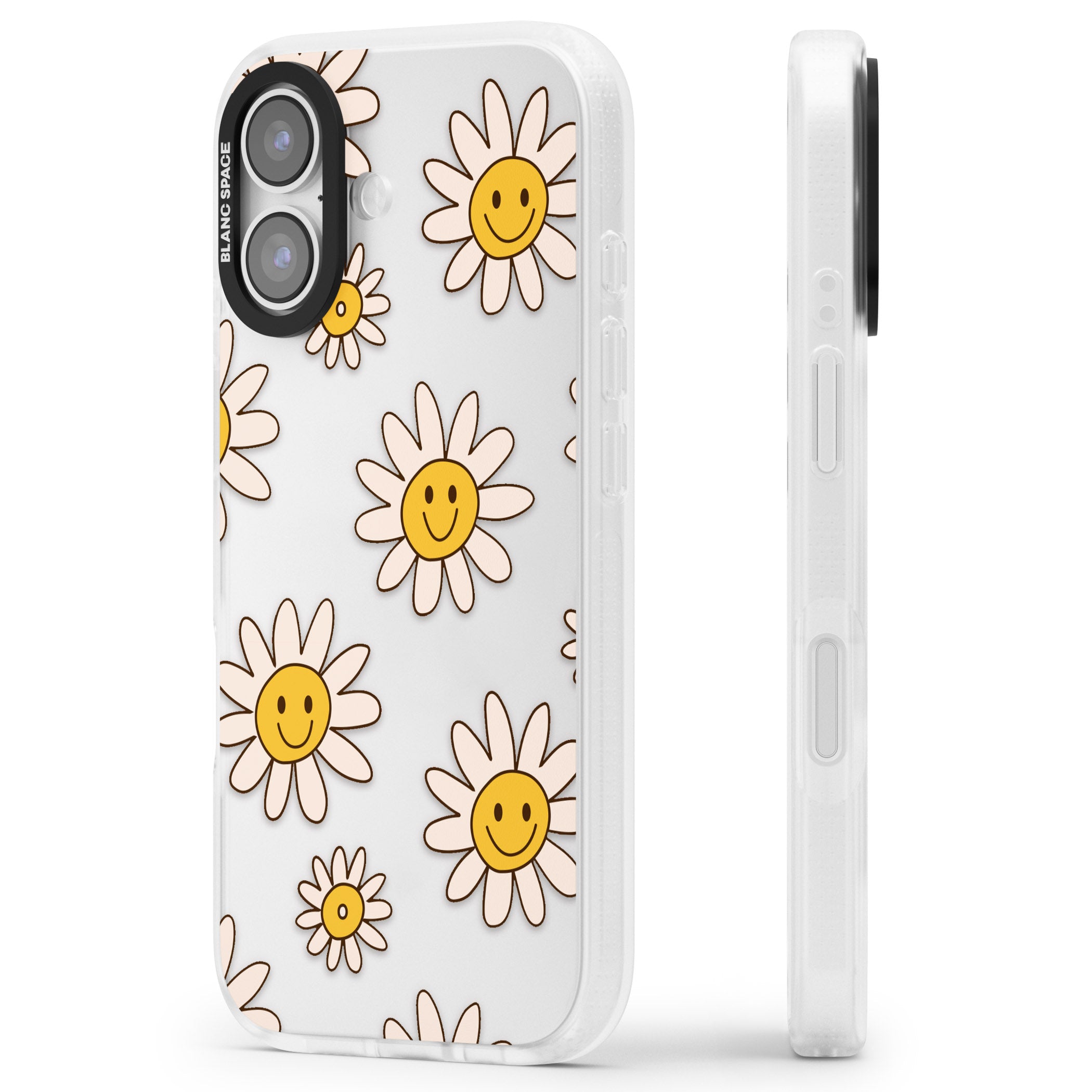 Daisy Faces iPhone 17 Impact Air Clear Phone Case Side Profile