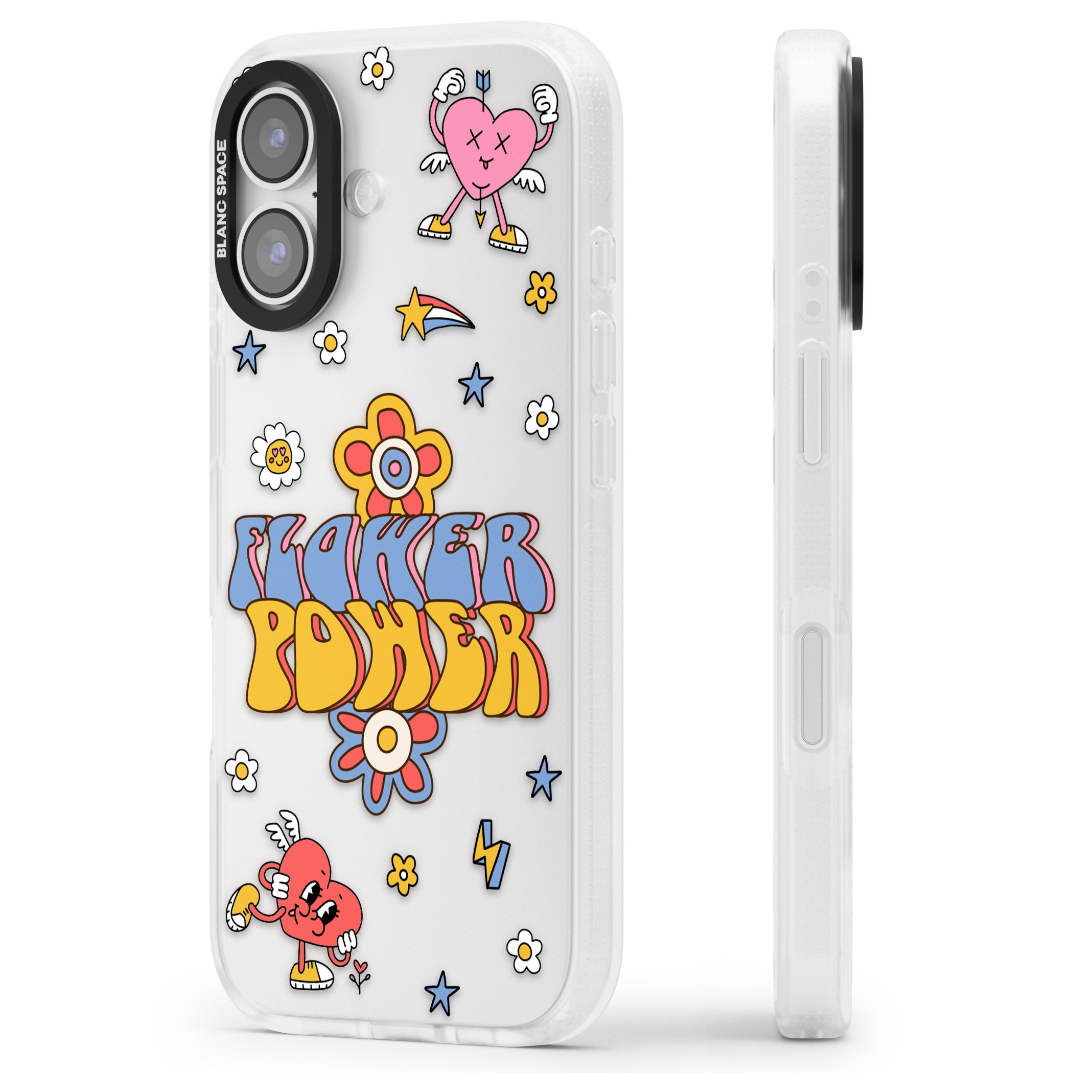 Flower Power iPhone 17 Impact Air Clear Phone Case Side Profile
