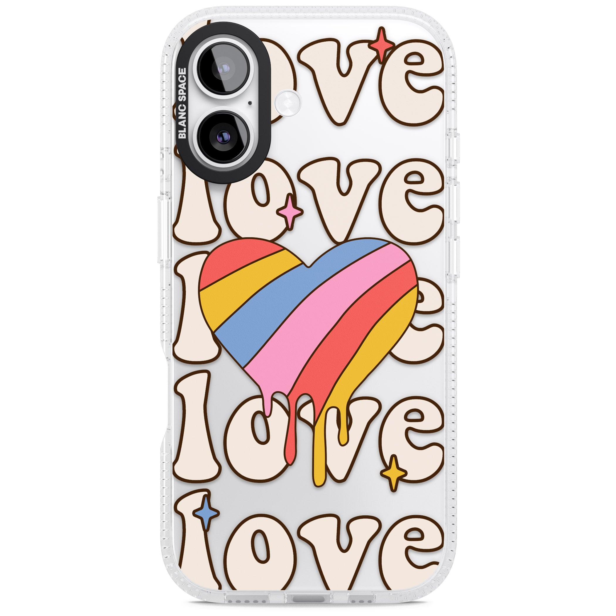 Groovy Love iPhone 17 Impact Air Clear Phone Case