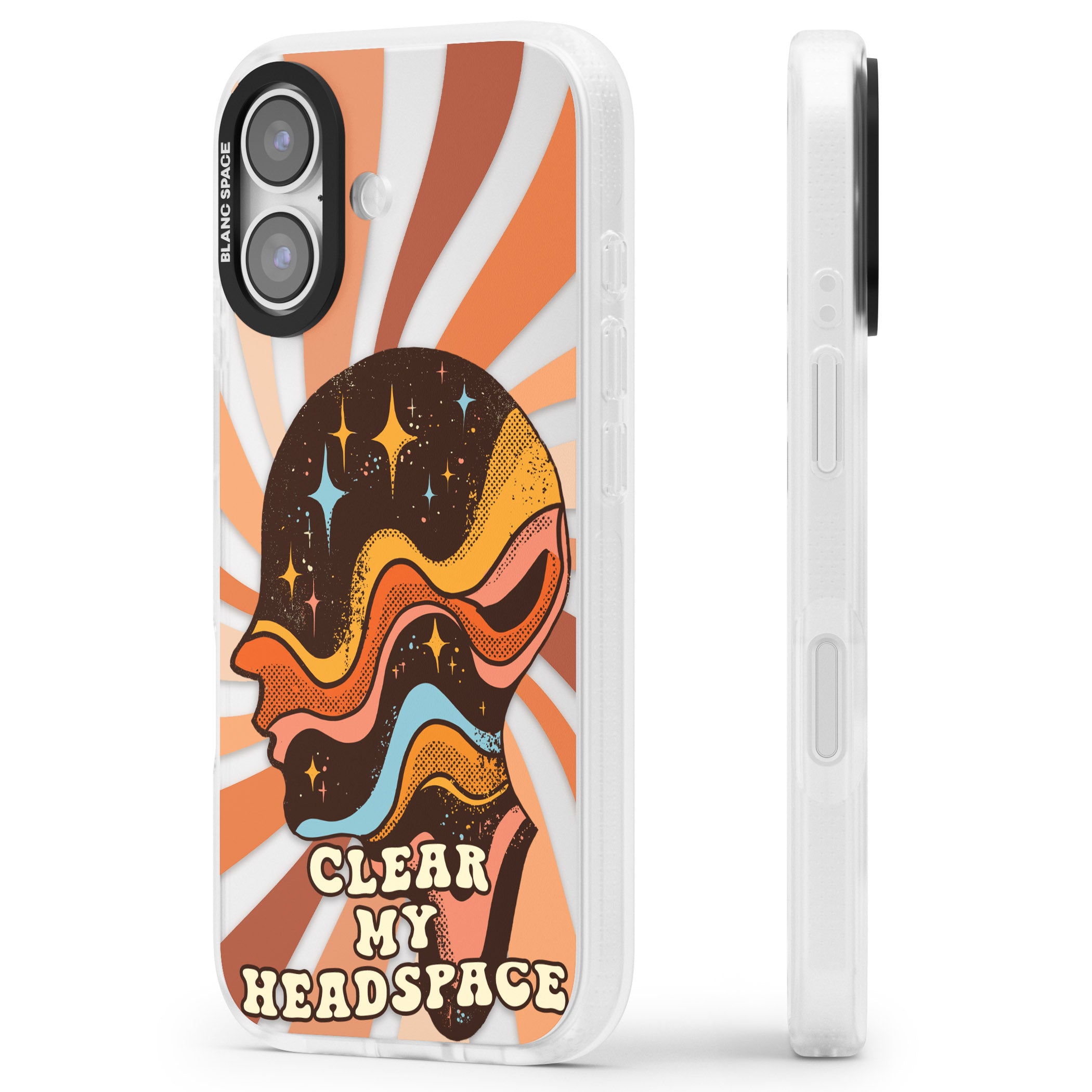 Clear My Headspace iPhone 17 Impact Air Clear Phone Case Side Profile