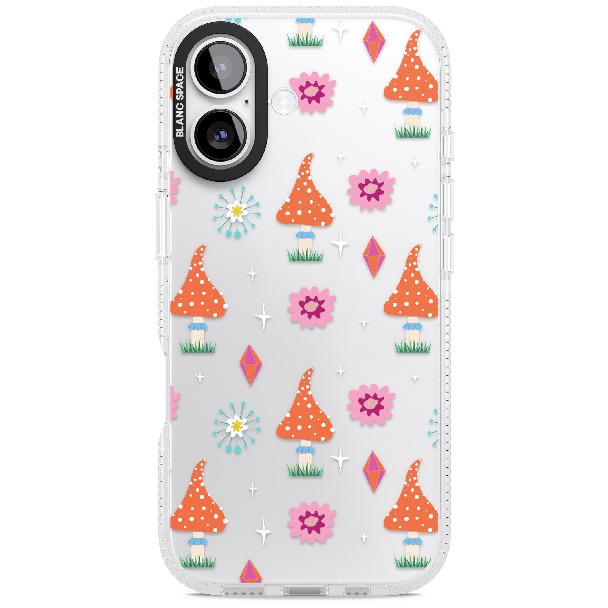 Boho Celestial Mushroom Crystal iPhone 17 Impact Air Clear Phone Case