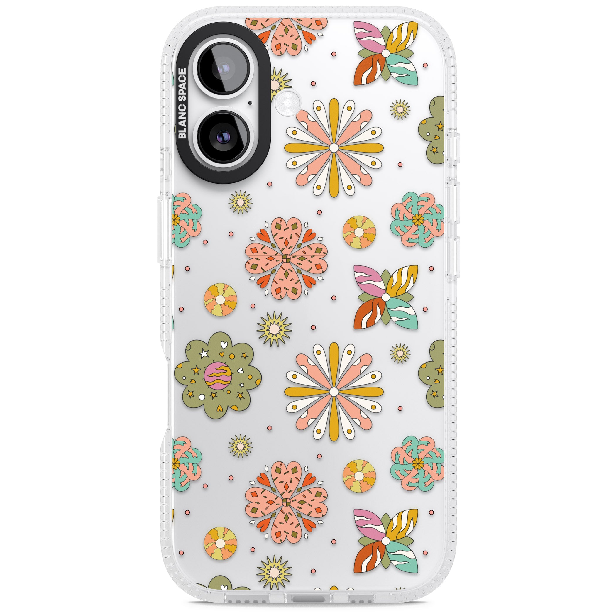 Boho Celestial Psychedelic Floral iPhone 17 Impact Air Clear Phone Case