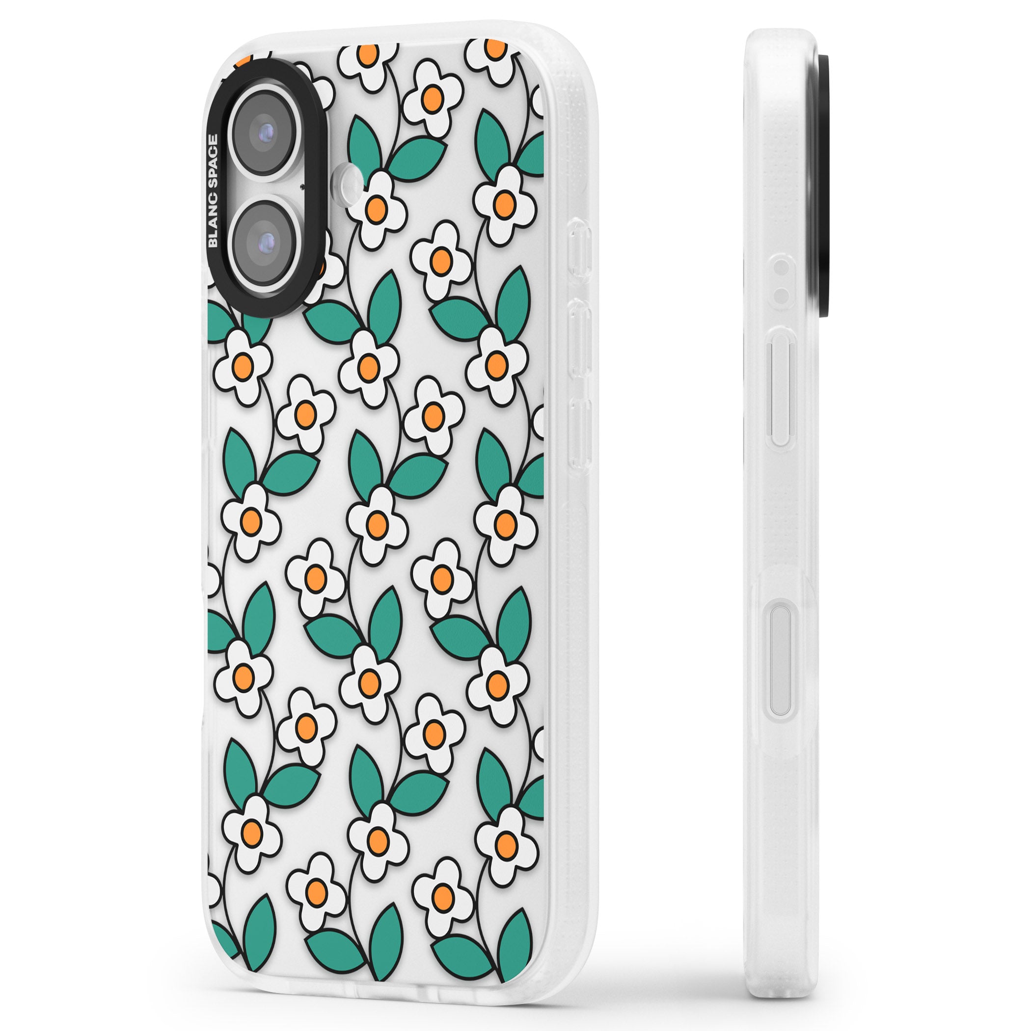 Spring Daisies iPhone 17 Impact Air Clear Phone Case Side Profile