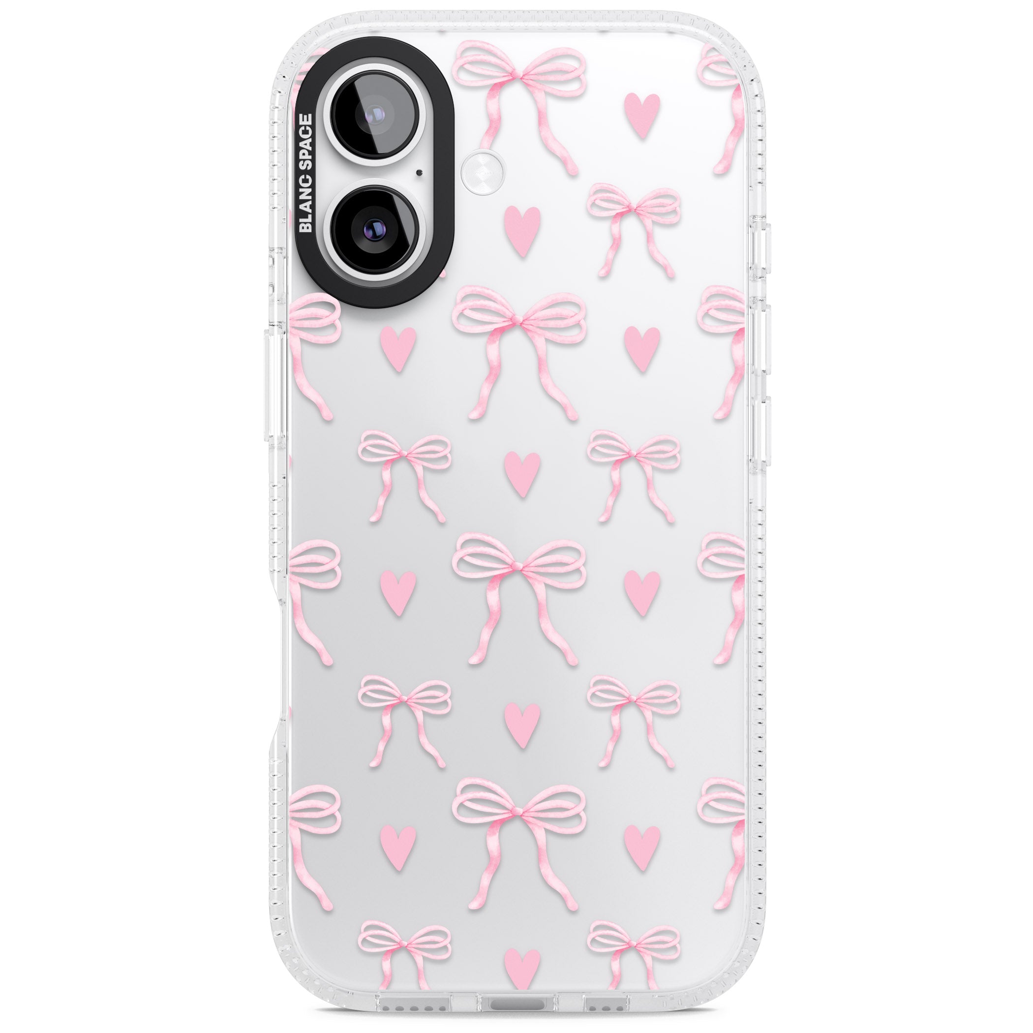 Pink Bows & Hearts iPhone 17 Impact Air Clear Phone Case
