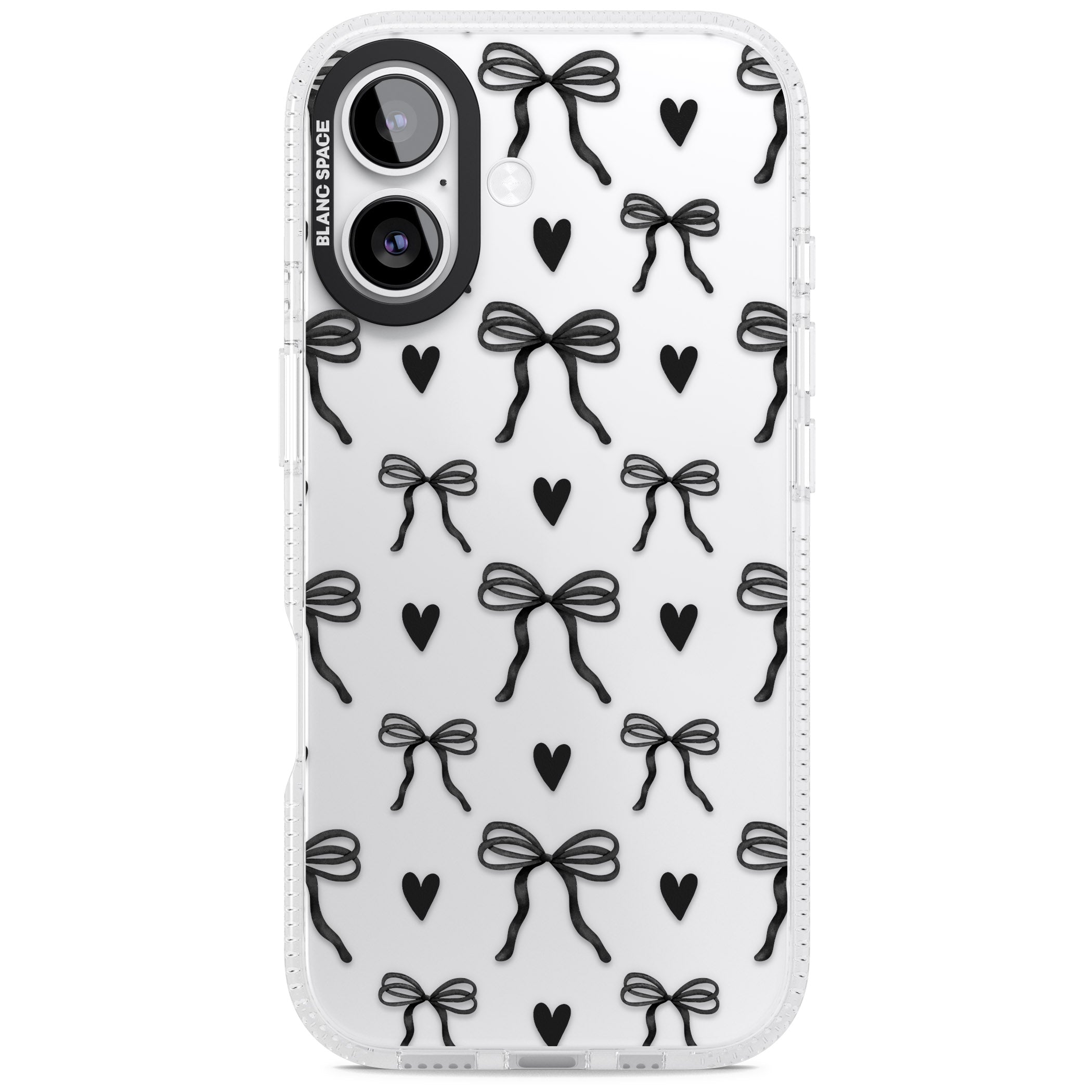 Black Bows & Hearts iPhone 17 Impact Air Clear Phone Case