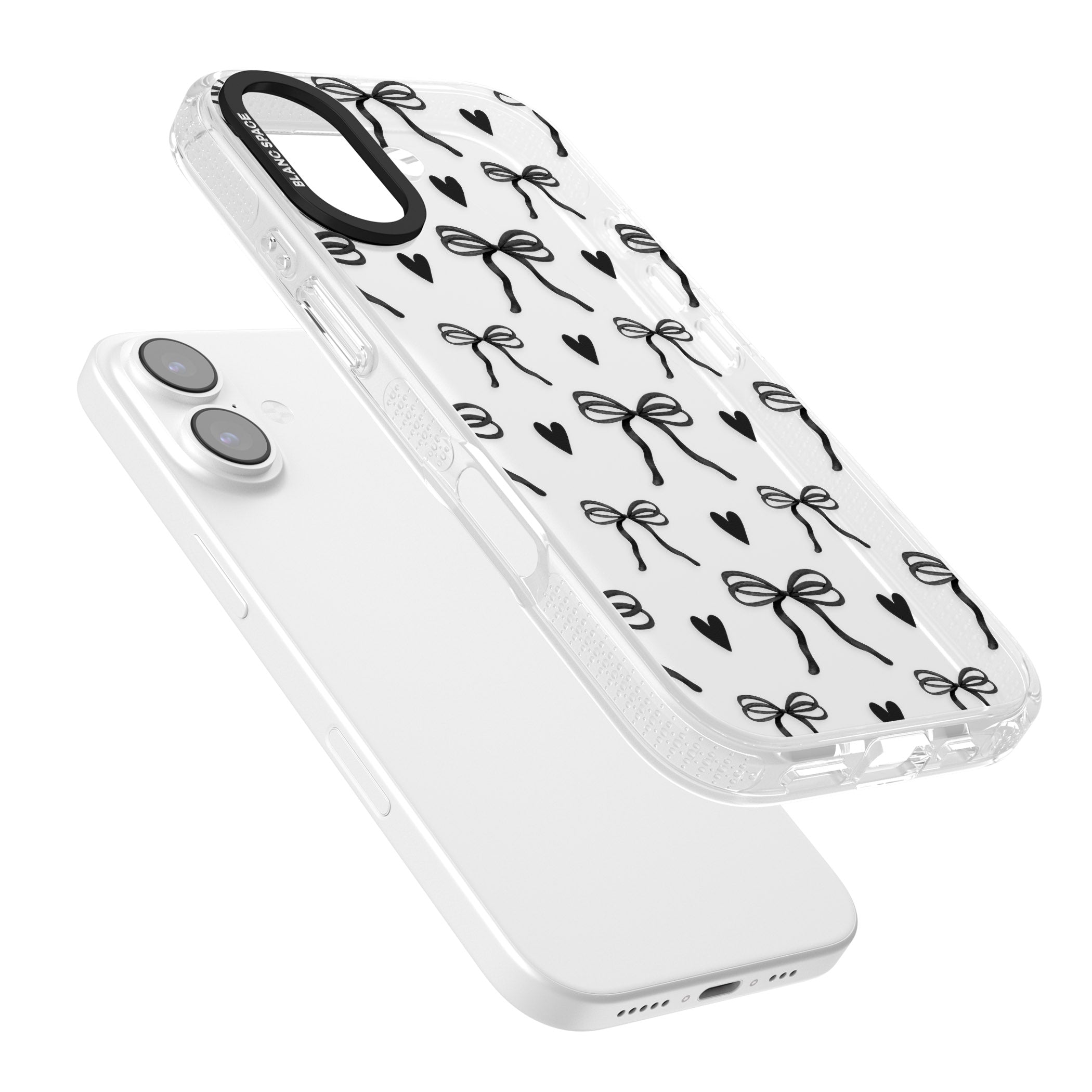 Black Bows & Hearts iPhone 17 Impact Air Clear Phone Case Colours