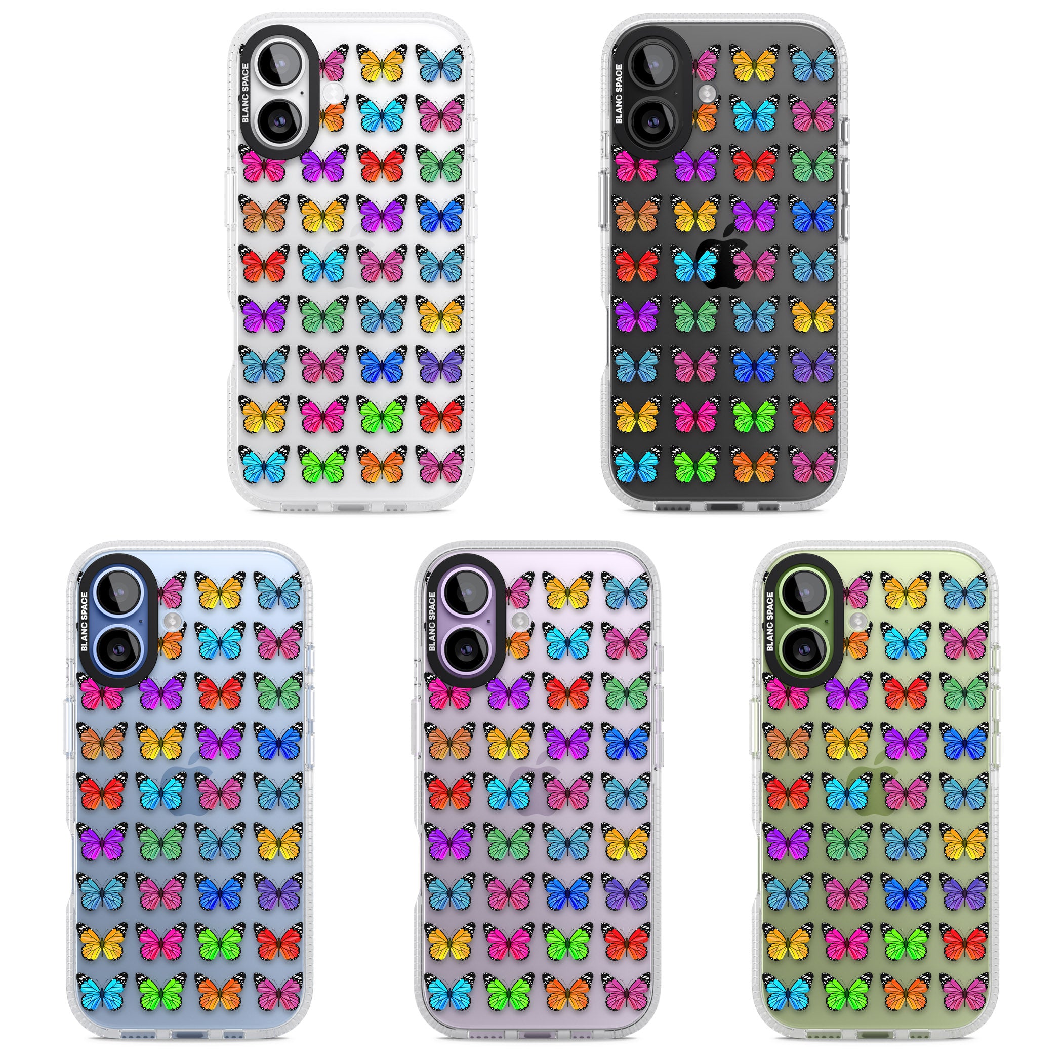 Colourful Butterfly Pattern iPhone 17 Impact Air Clear Phone Case APT Impact Protection