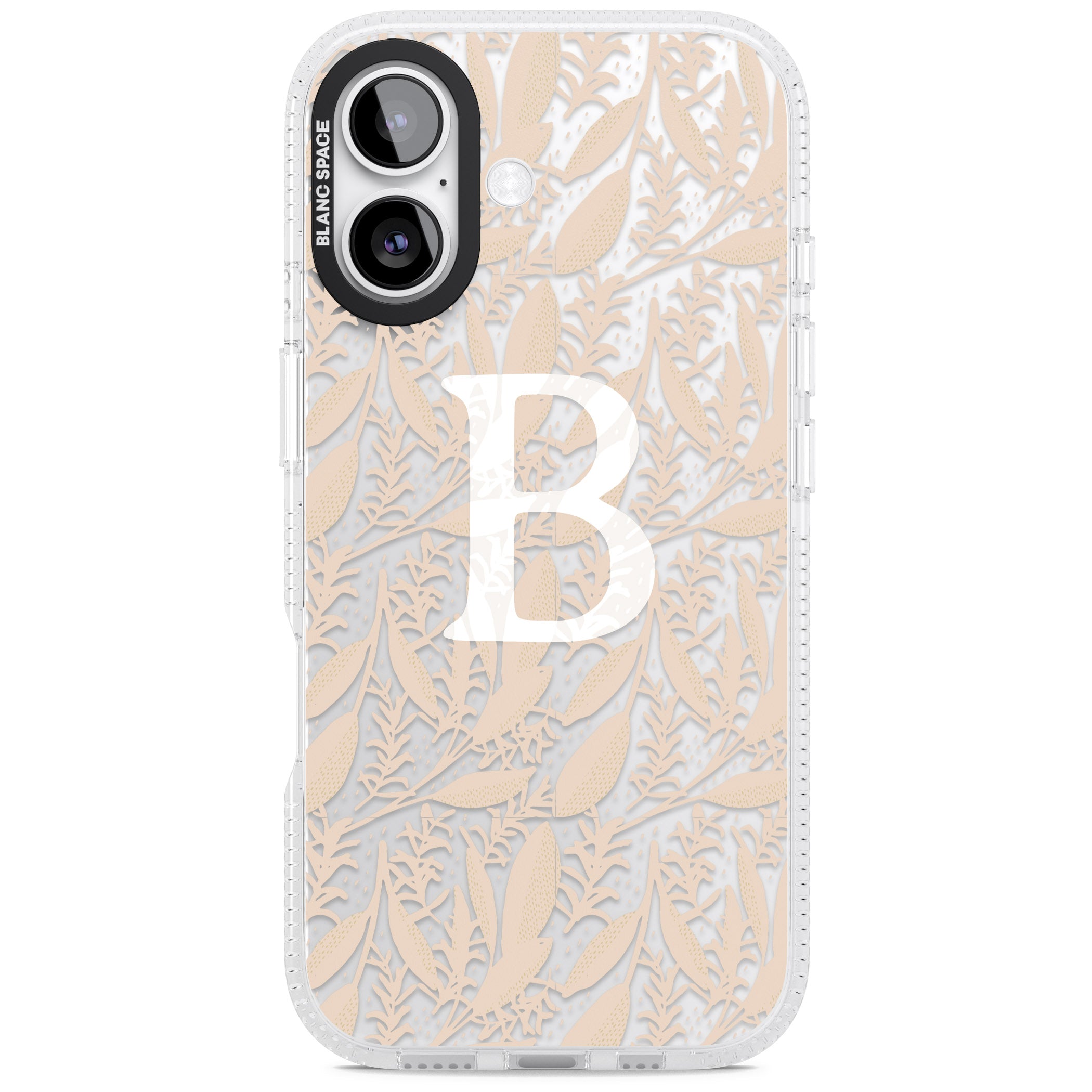 Personalised Monogram Subtle Abstract Floral iPhone 17 Impact Air Clear Phone Case