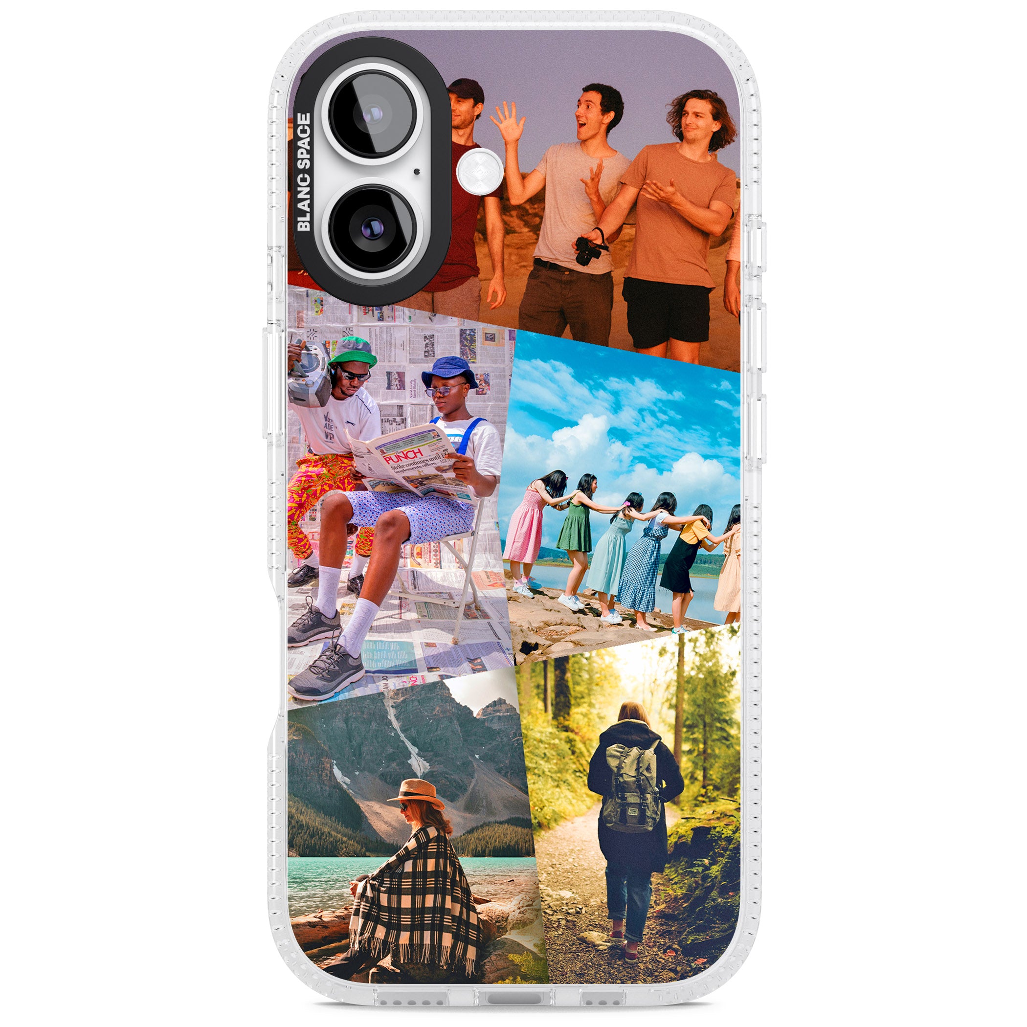 Personalised Abstract Photo Grid iPhone 17 Impact Air Clear Phone Case