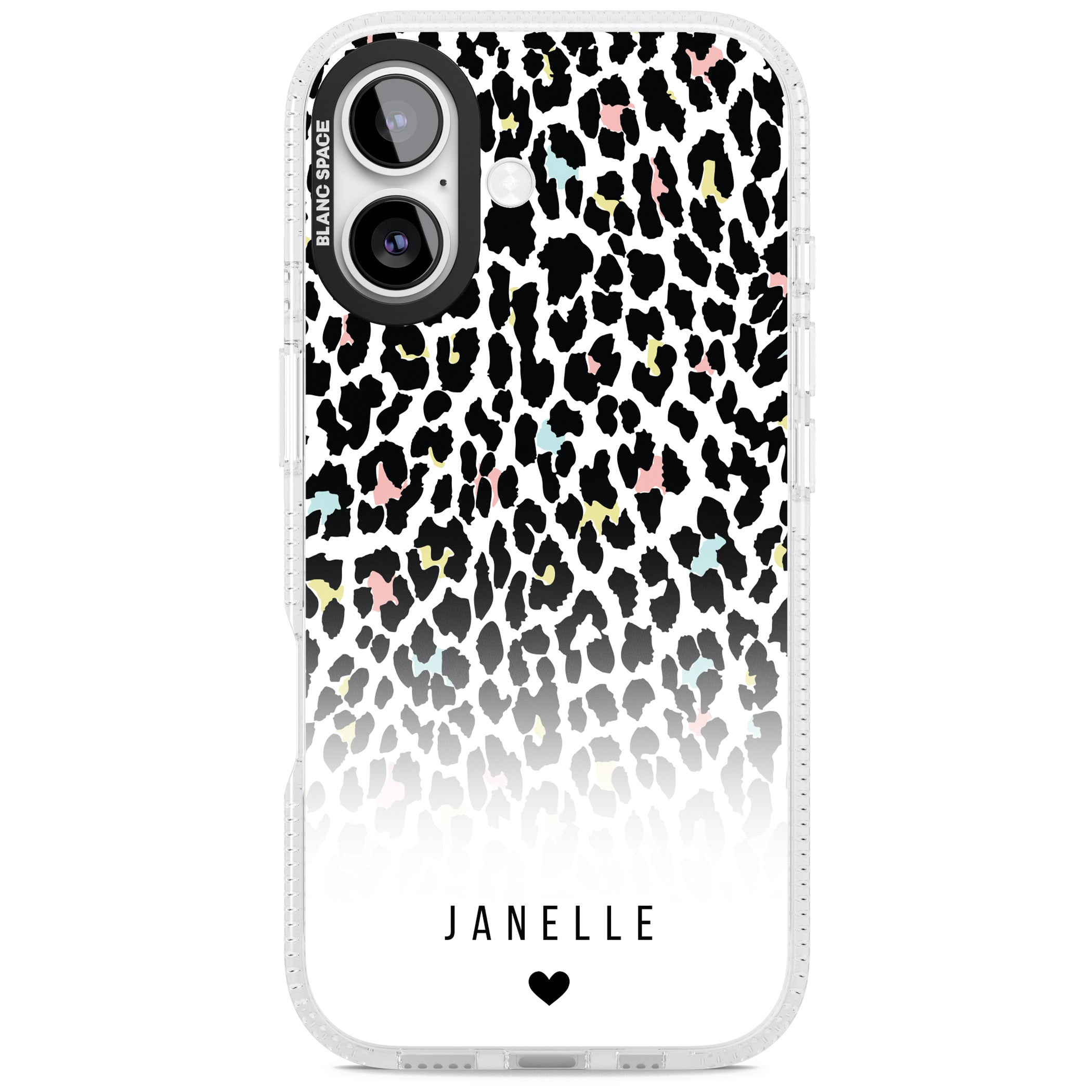 Personalised Pastel Leopard iPhone 17 Impact Air Clear Phone Case
