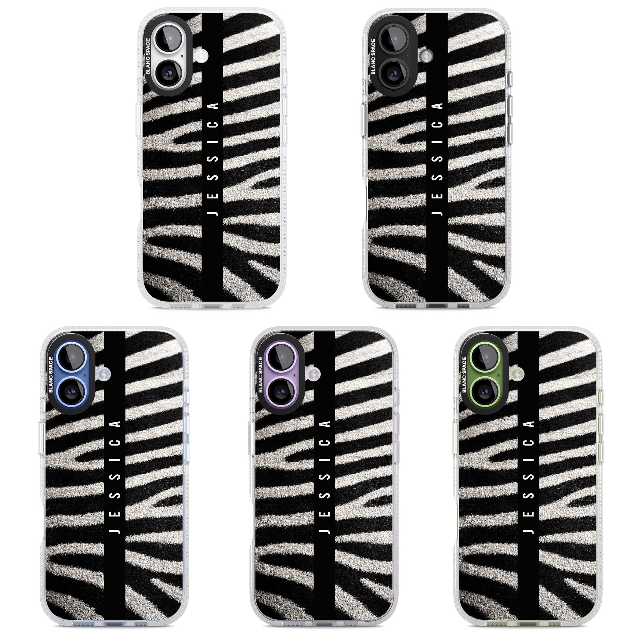 Personalised Zebra Print iPhone 17 Impact Air Clear Phone Case APT Impact Protection