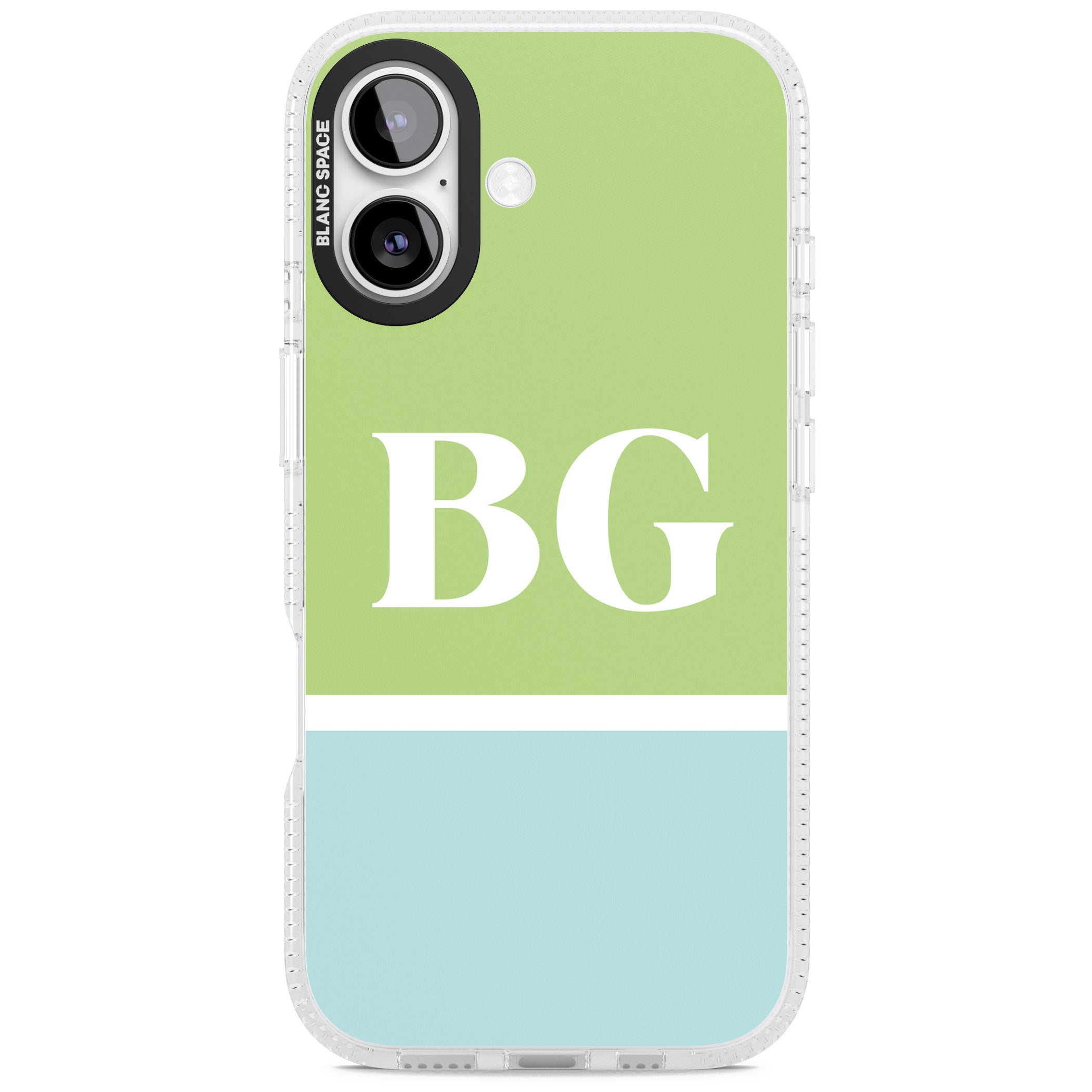 Personalised Colorblock: Green & Turquoise iPhone 17 Impact Air Clear Phone Case