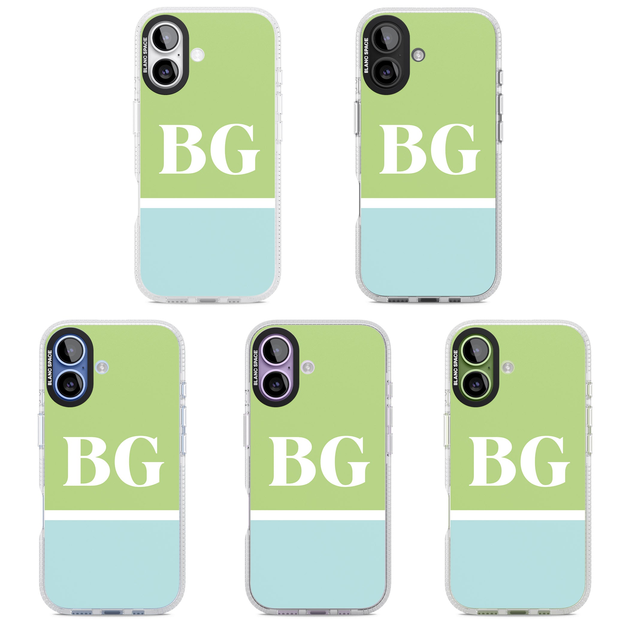 Personalised Colorblock: Green & Turquoise iPhone 17 Impact Air Clear Phone Case APT Impact Protection