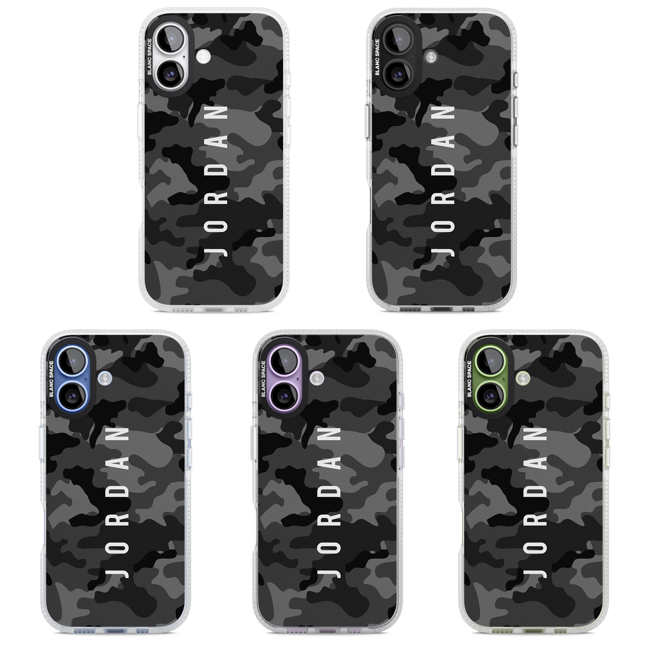 Personalised Black Camouflage Name iPhone 17 Impact Air Clear Phone Case APT Impact Protection