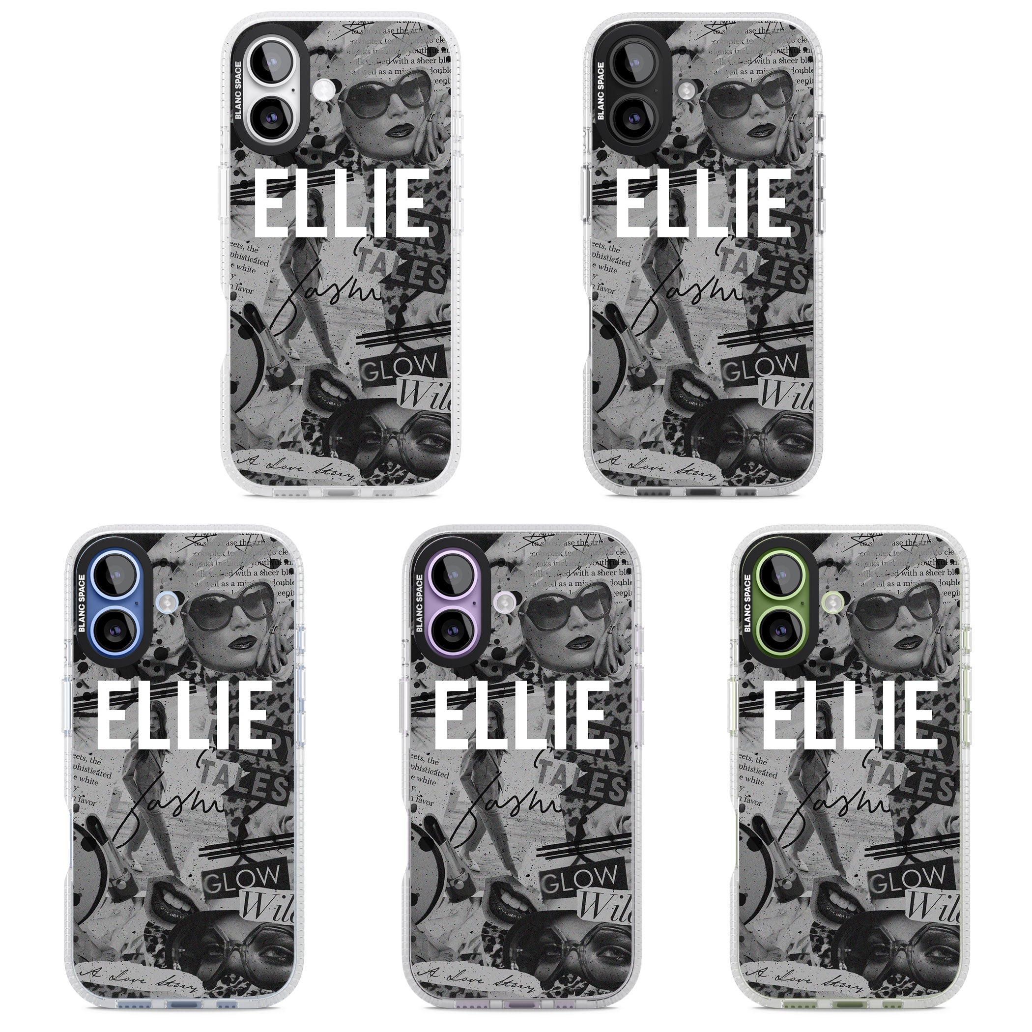 Personalised Grey Scale Vintage Collage iPhone 17 Impact Air Clear Phone Case APT Impact Protection