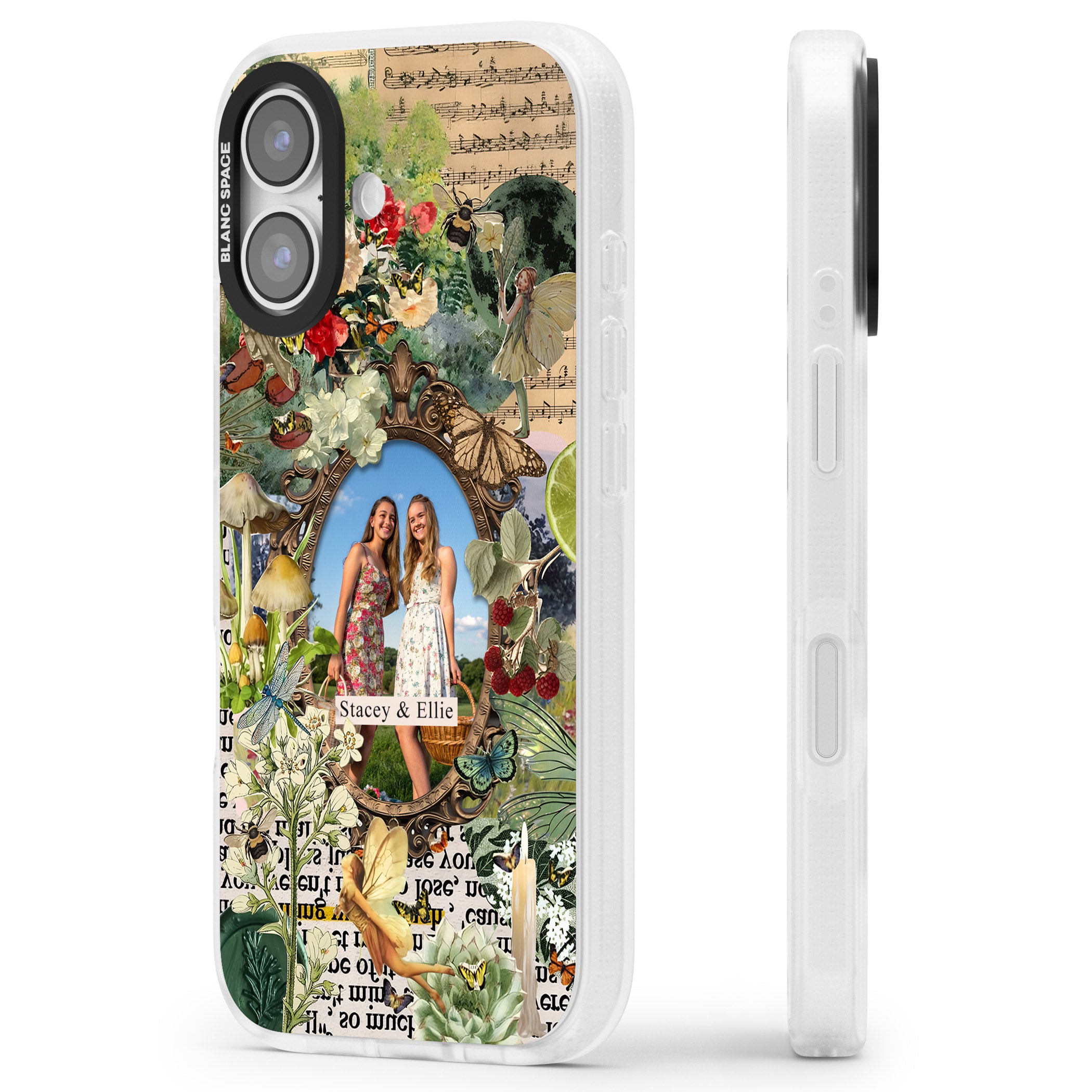 Personalised Cottage Garden Frame iPhone 17 Impact Air Clear Phone Case Side Profile