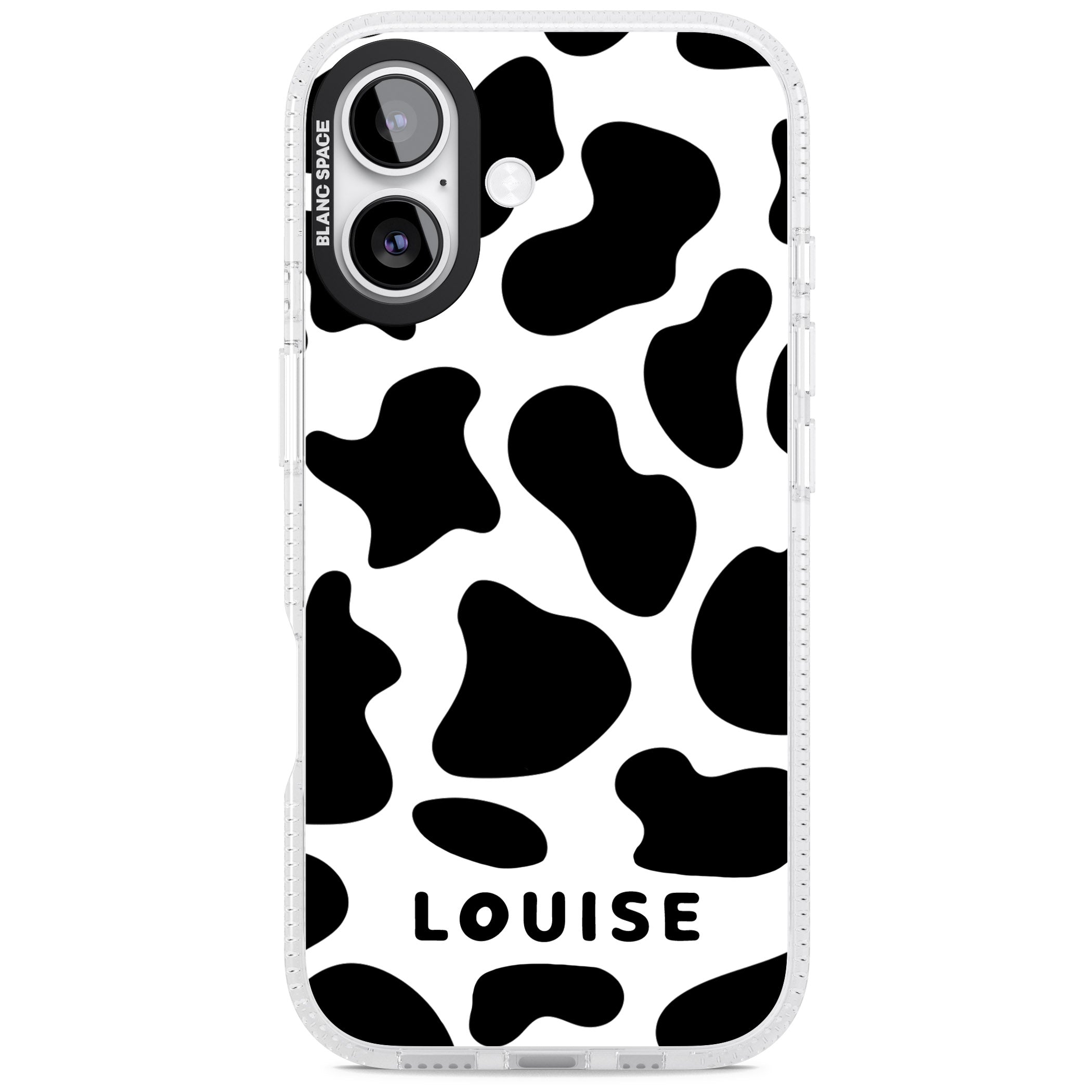 Personalised Cow Print iPhone 17 Impact Air Clear Phone Case