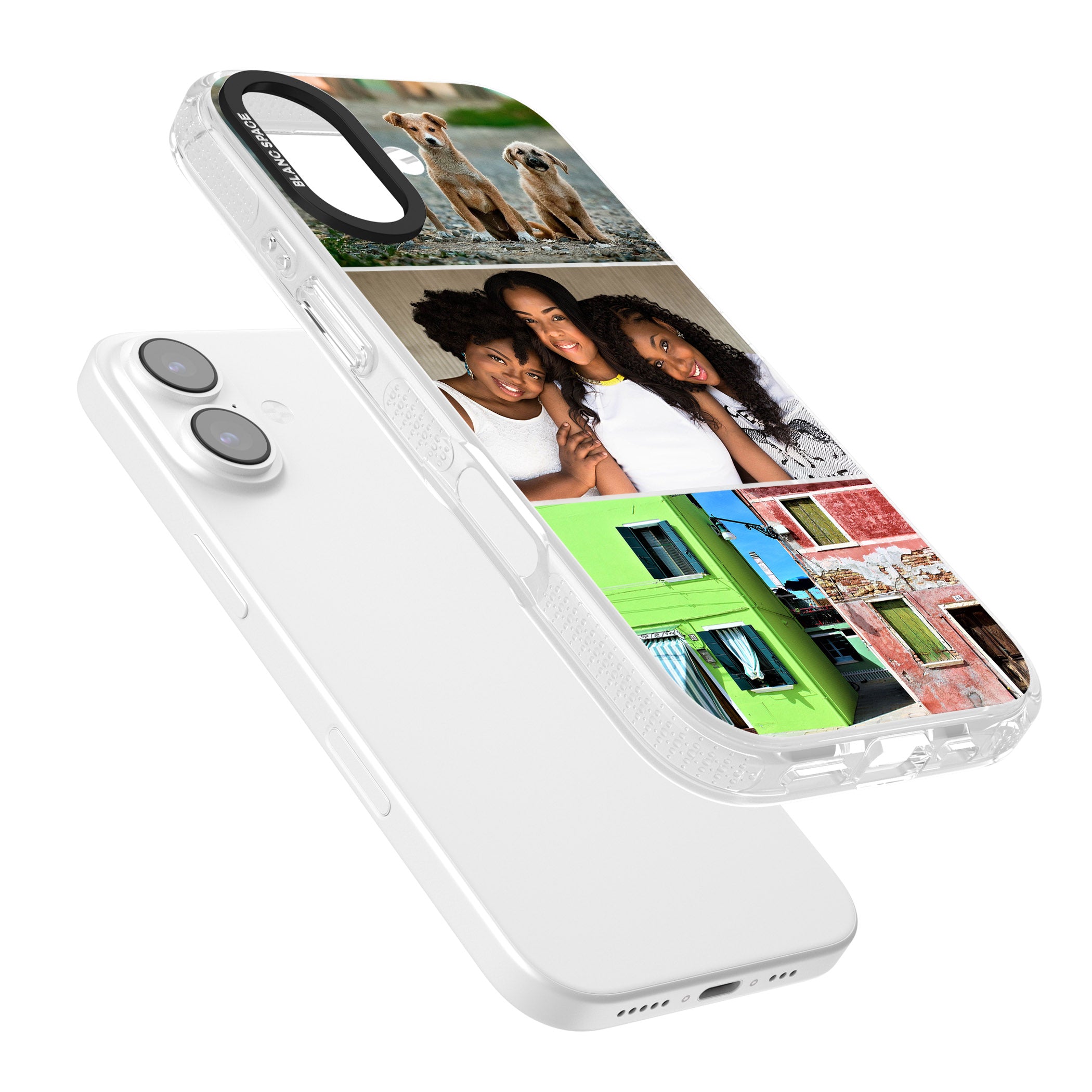Personalised 3 Photo Grid iPhone 17 Impact Air Clear Phone Case Colours