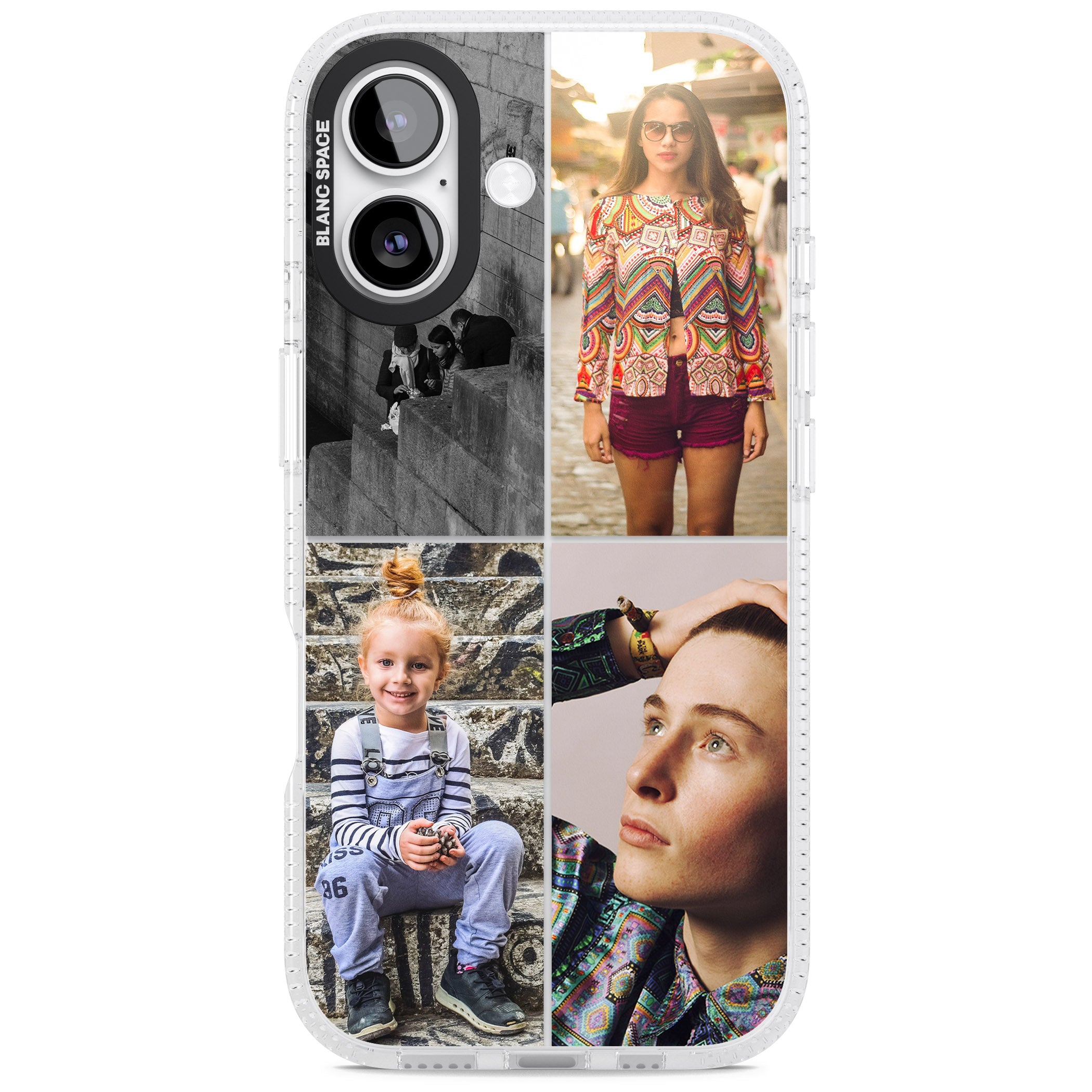 Personalised 4 Photo Grid iPhone 17 Impact Air Clear Phone Case