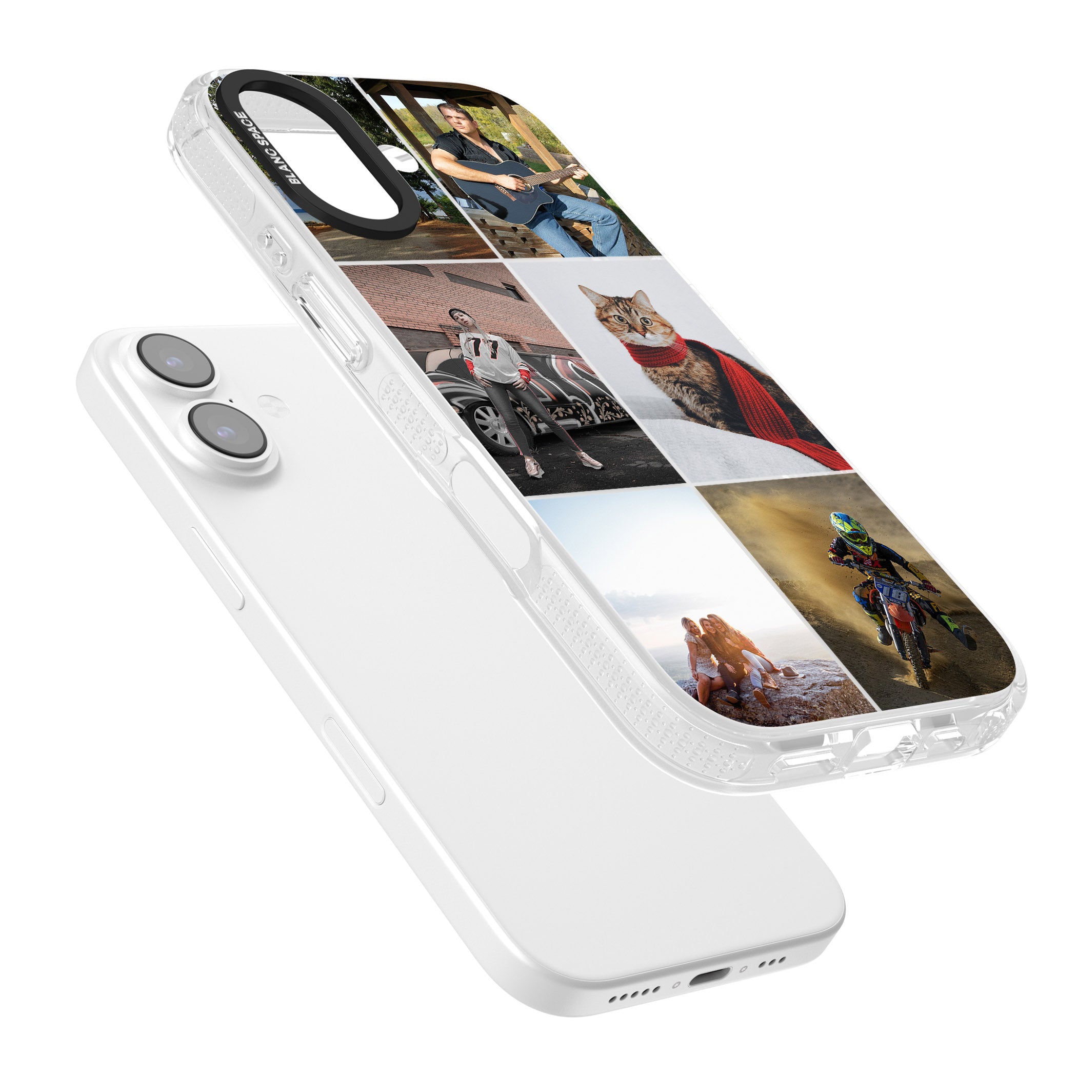 Personalised 6 Photo Grid iPhone 17 Impact Air Clear Phone Case Colours