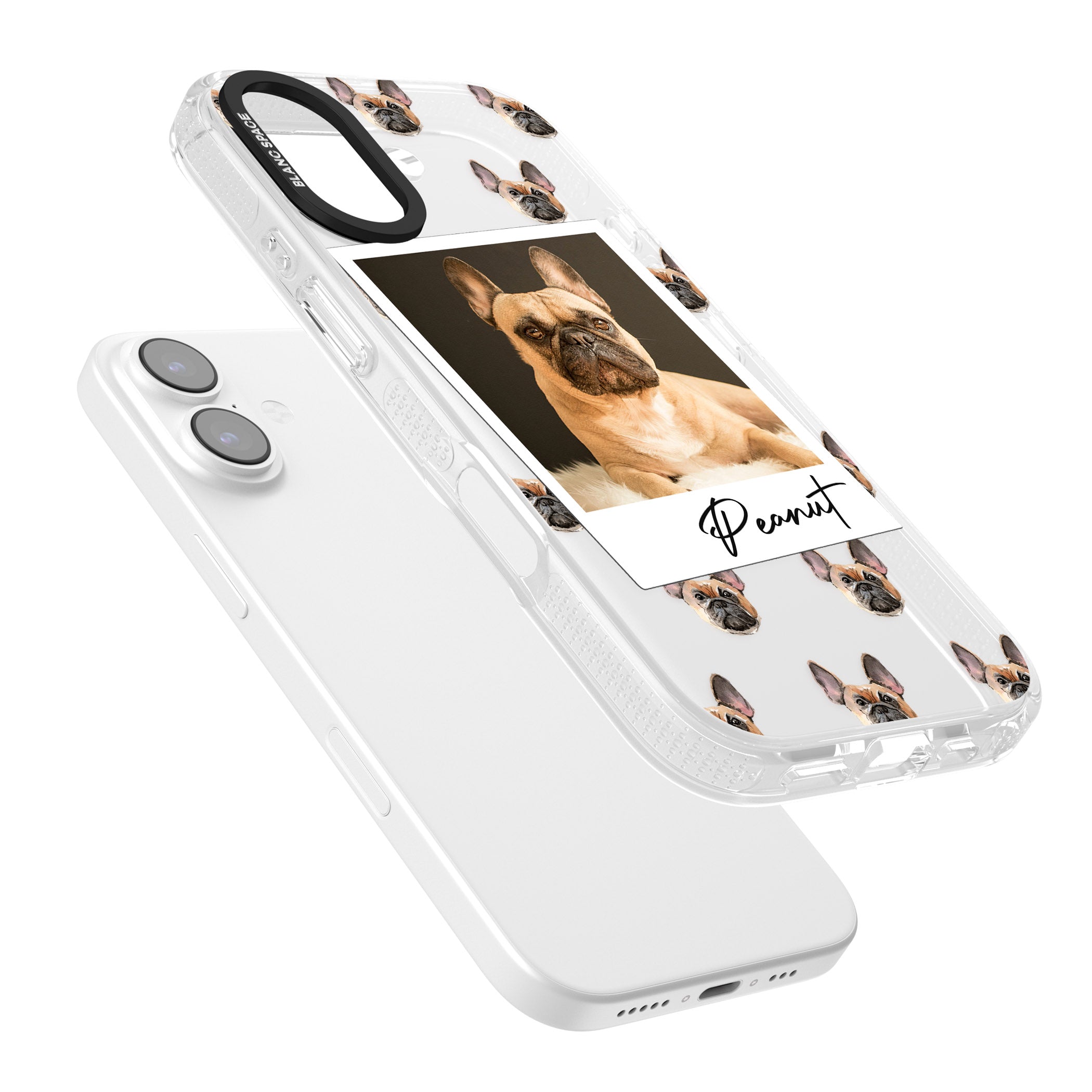 Personalised Tan French Bulldog Instant Camera Photo iPhone 17 Impact Air Clear Phone Case Colours