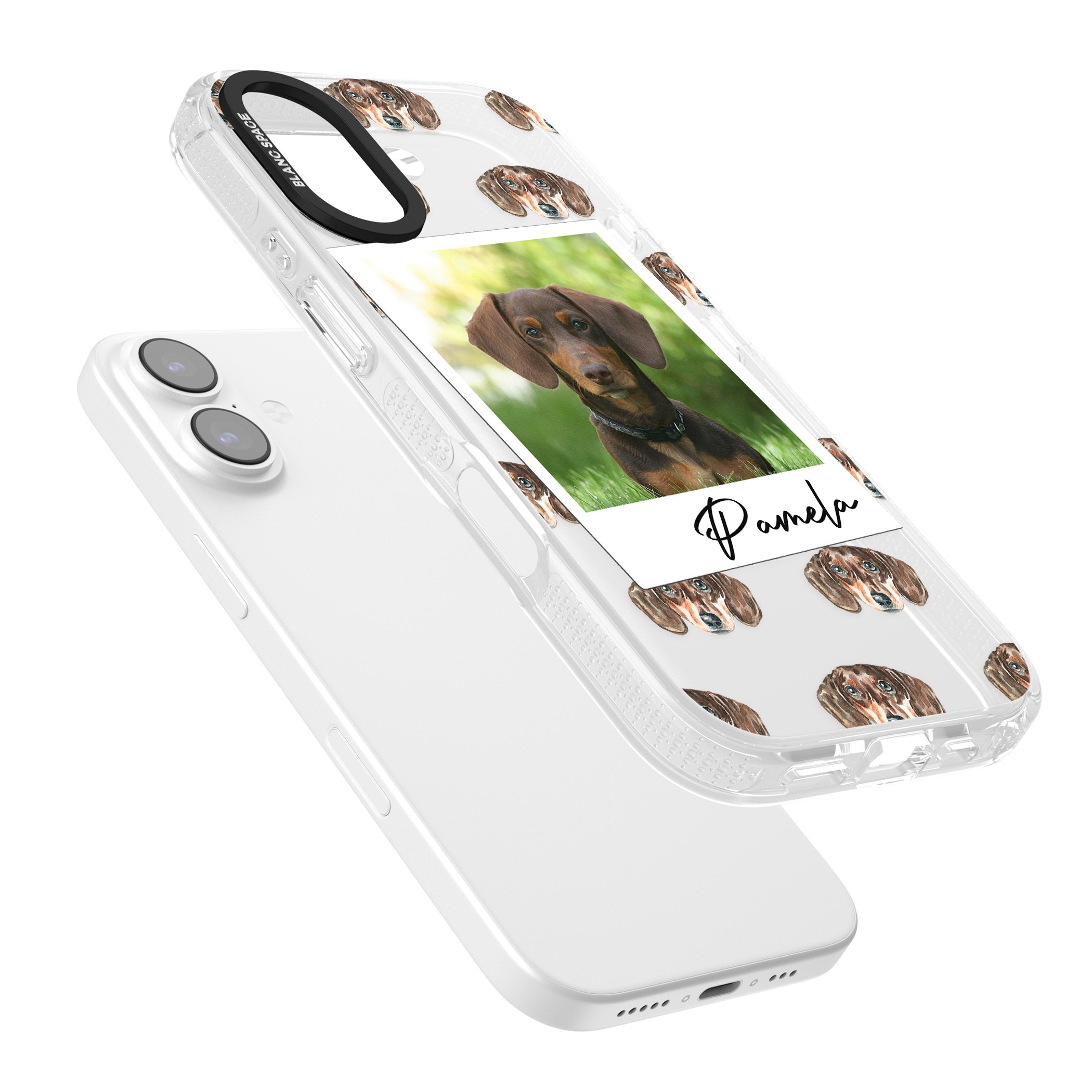 Personalised Brown Dachshund Instant Camera Photo iPhone 17 Impact Air Clear Phone Case Colours