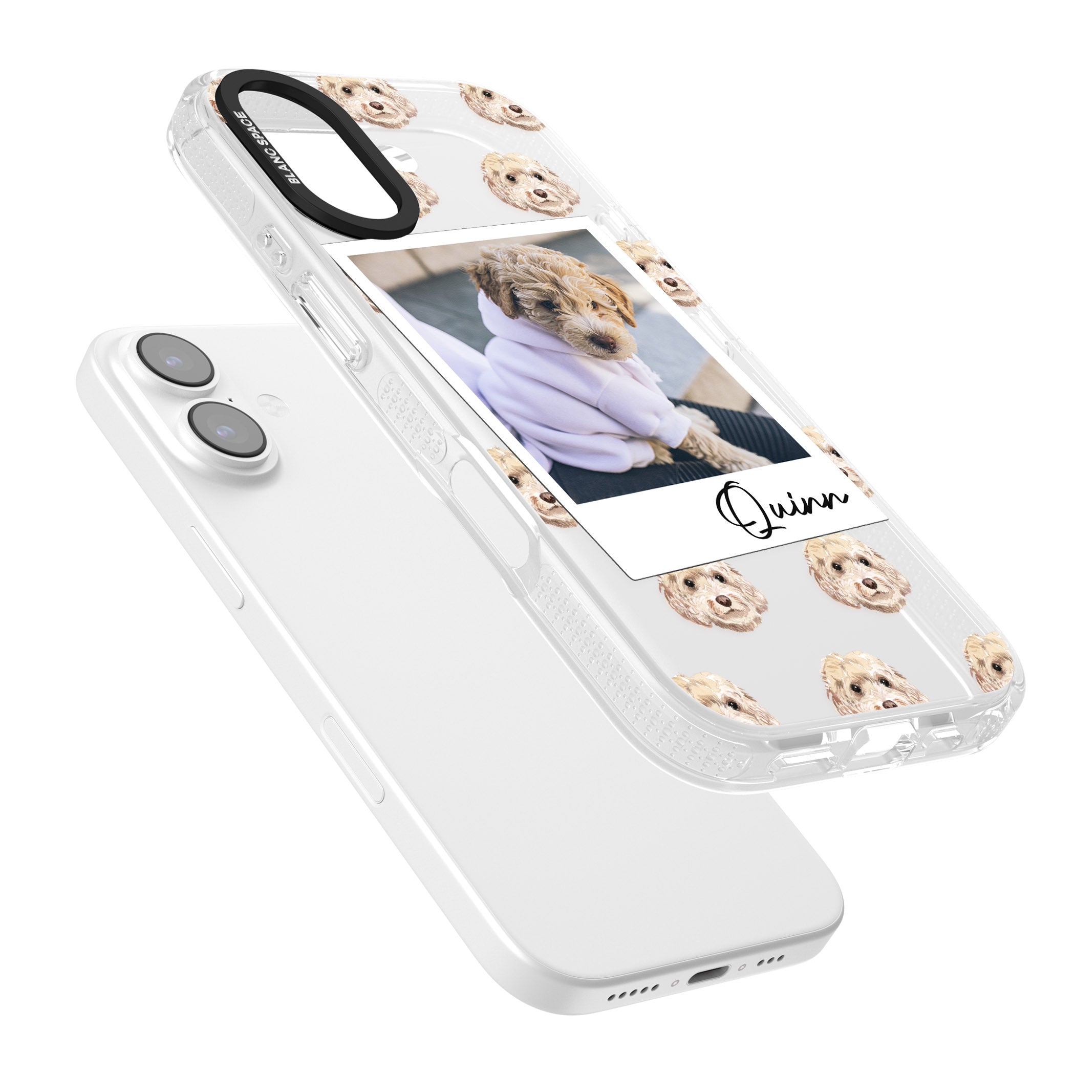 Personalised Cream Cockapoo Instant Camera Photo iPhone 17 Impact Air Clear Phone Case Colours