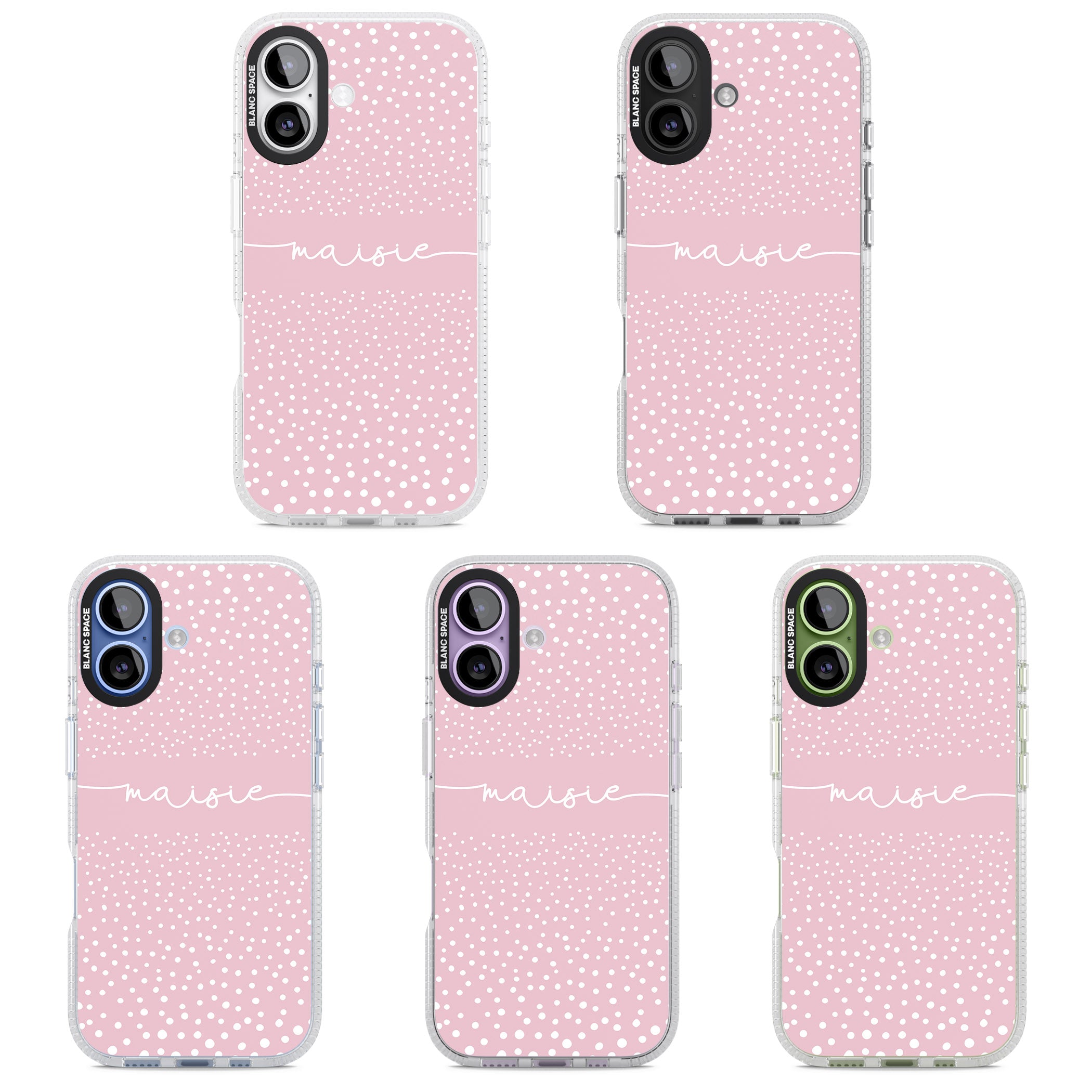 Personalised Pink Dots iPhone 17 Impact Air Clear Phone Case APT Impact Protection