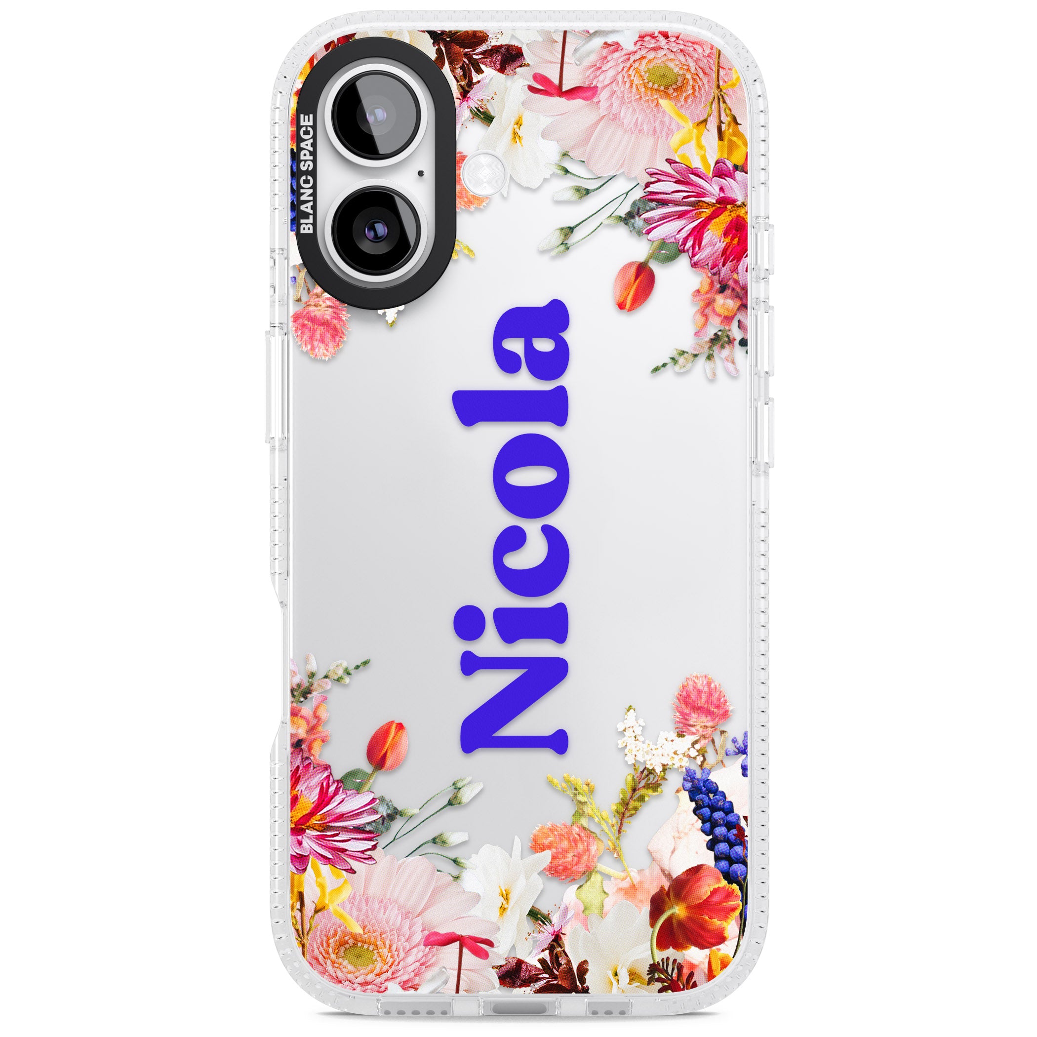 Personalised Floral Name iPhone 17 Impact Air Clear Phone Case