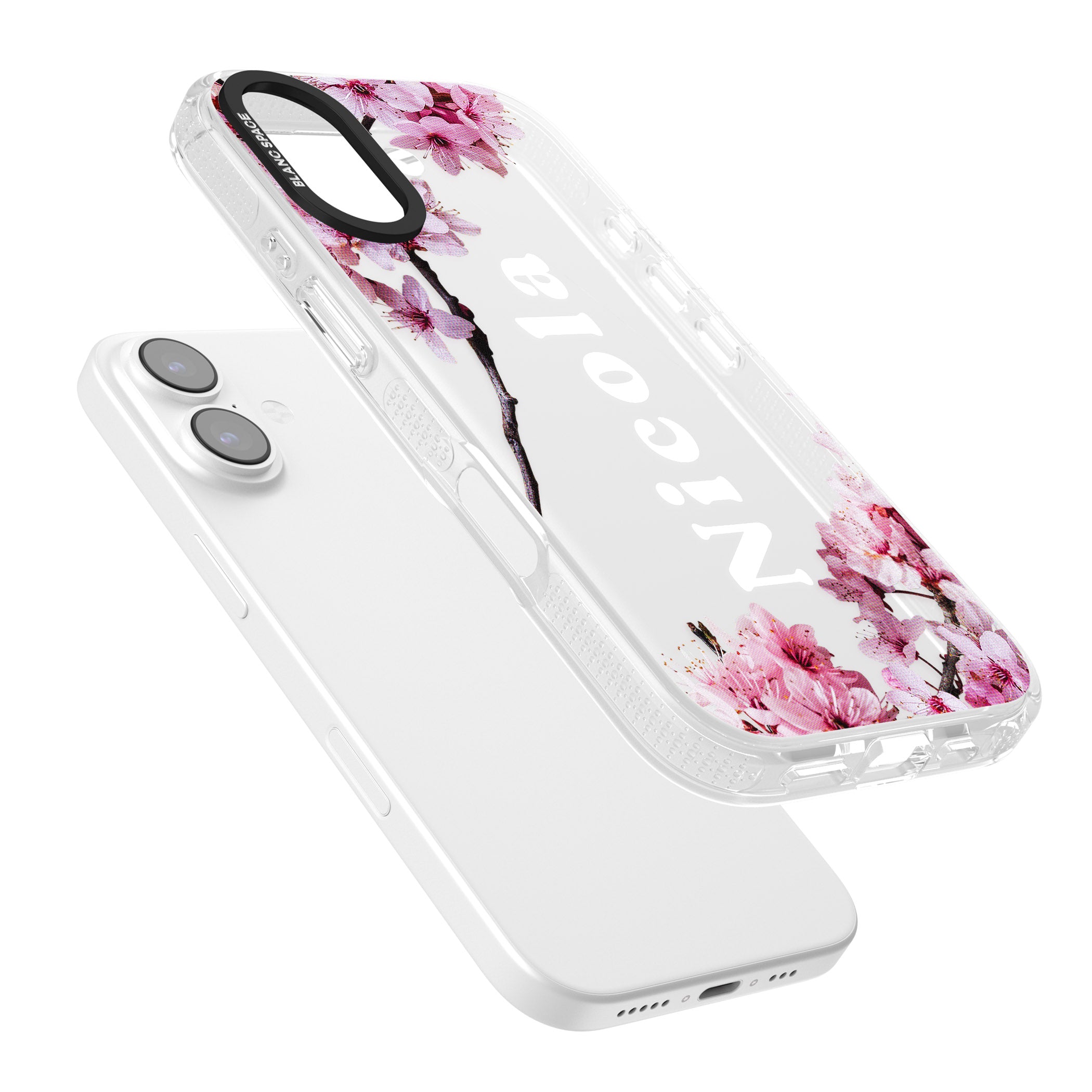 Personalised Cherry Blossom Elegance Classic iPhone 17 Impact Air Clear Phone Case Colours