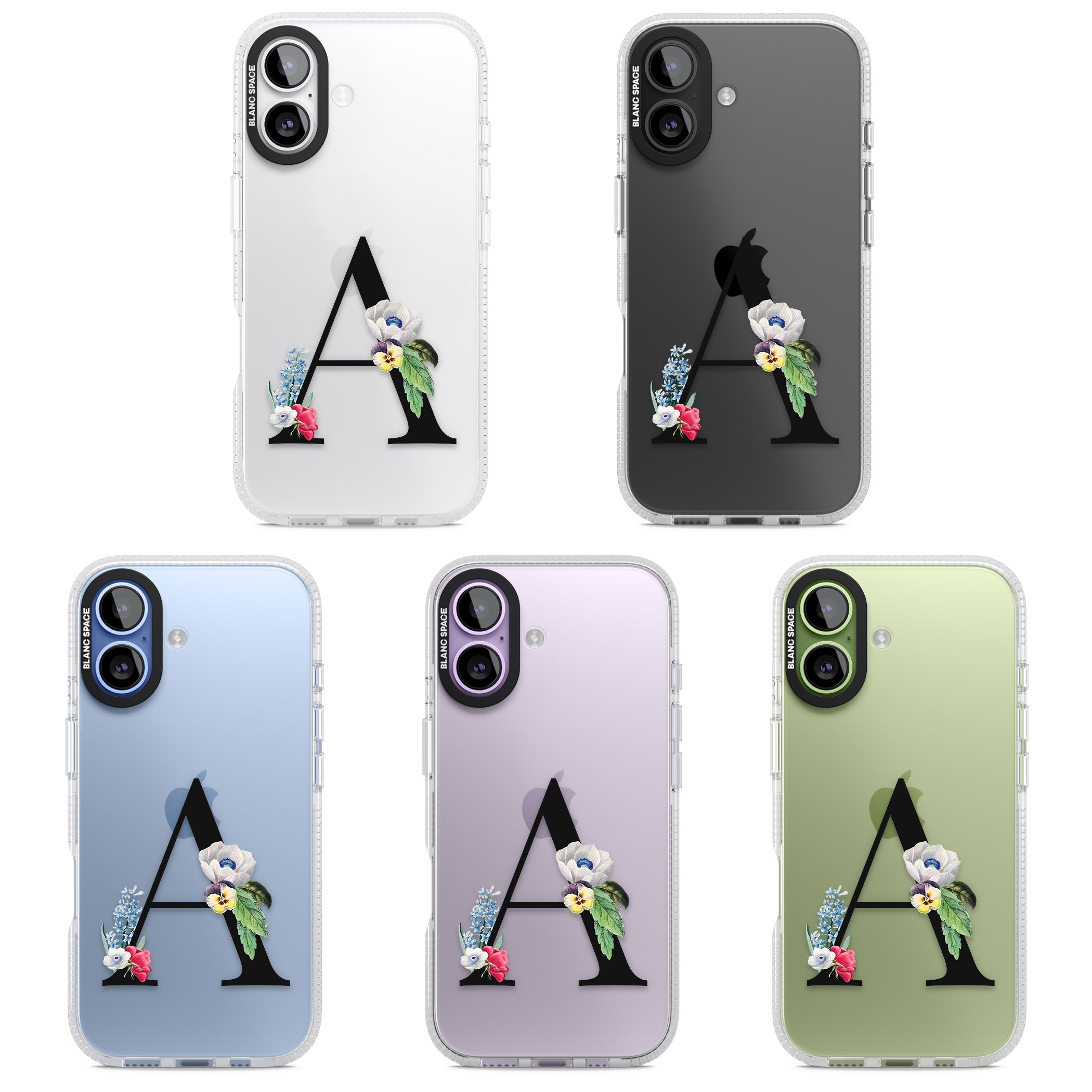 Personalised Floral Initial iPhone 17 Impact Air Clear Phone Case APT Impact Protection
