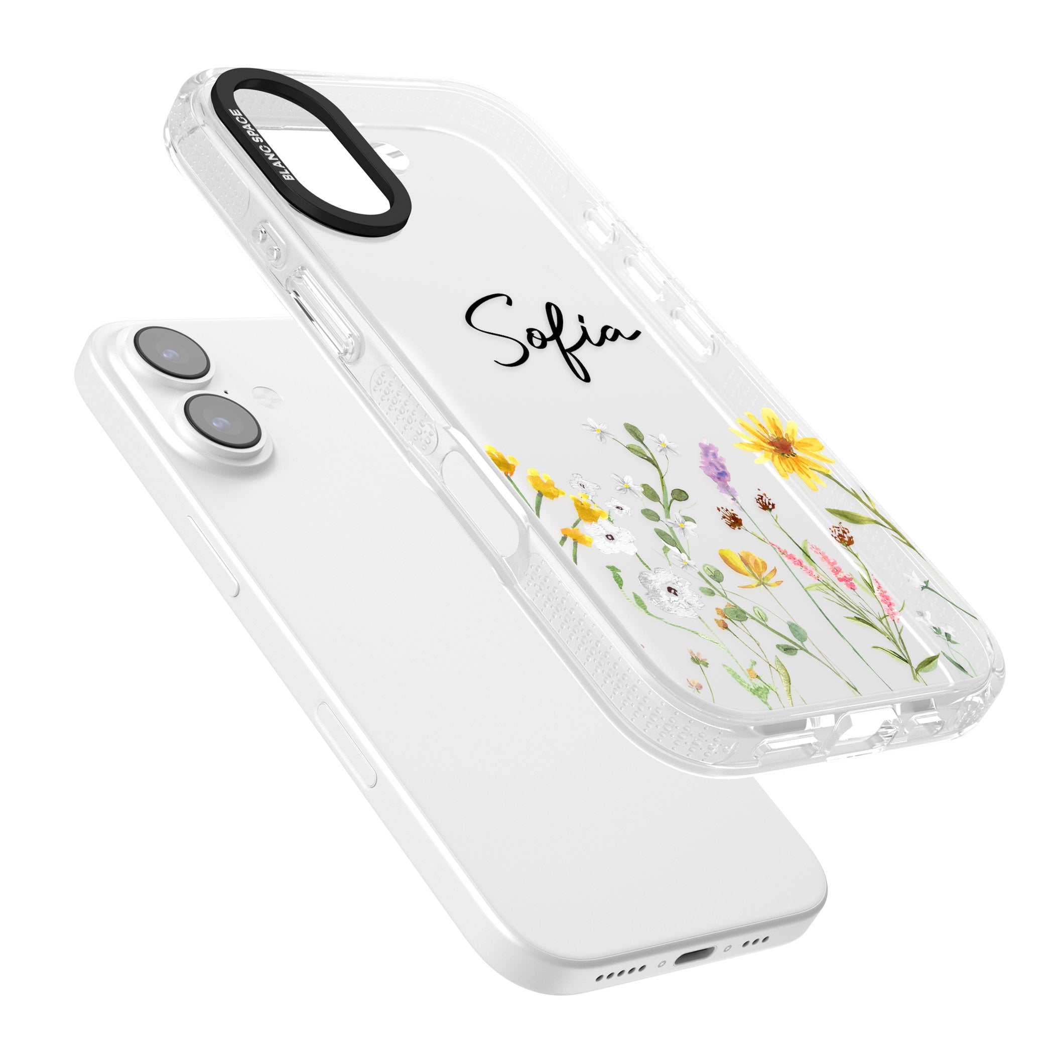 Personalised April Wildfowers iPhone 17 Impact Air Clear Phone Case Colours