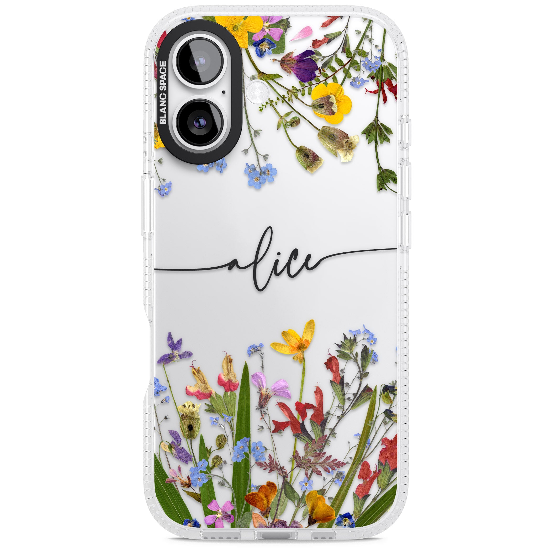 Personalised Wildflower Floral iPhone 17 Impact Air Clear Phone Case