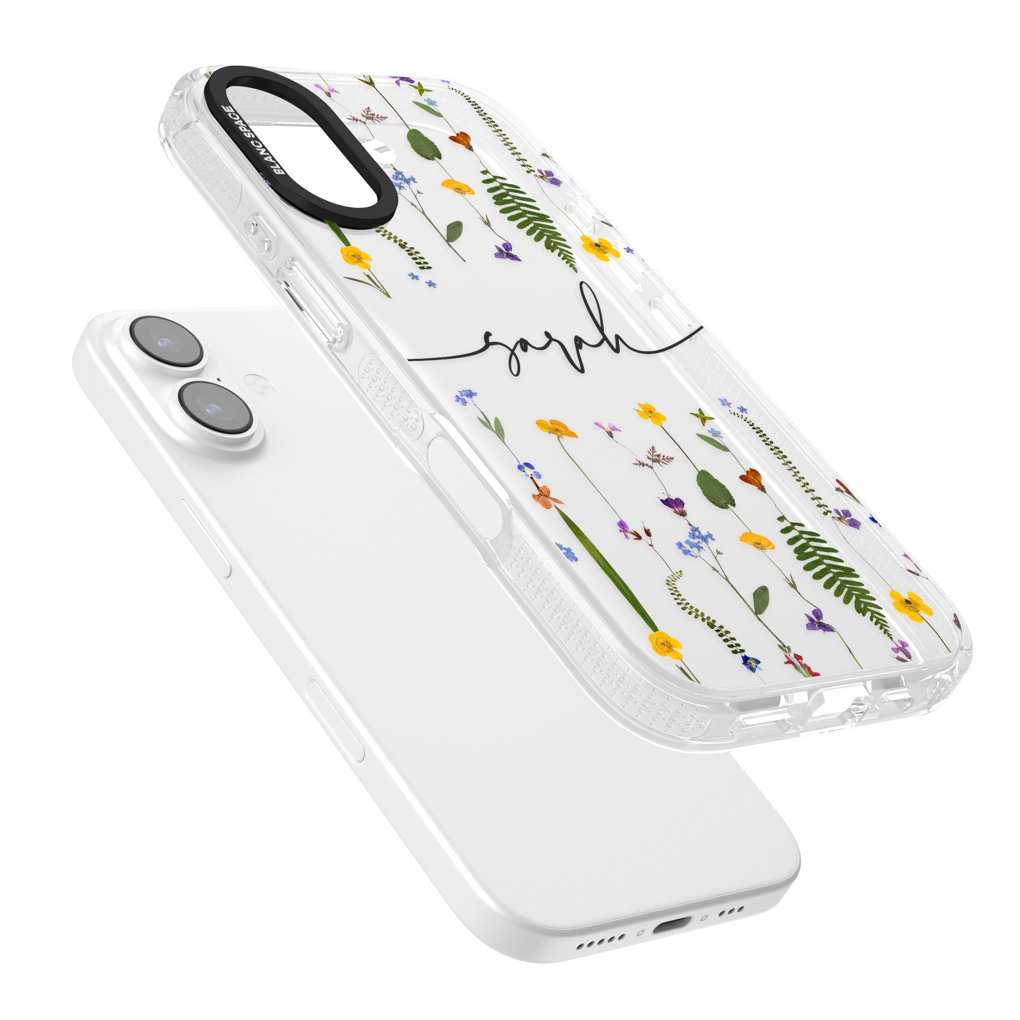 Personalised Wildflower Chain iPhone 17 Impact Air Clear Phone Case Colours