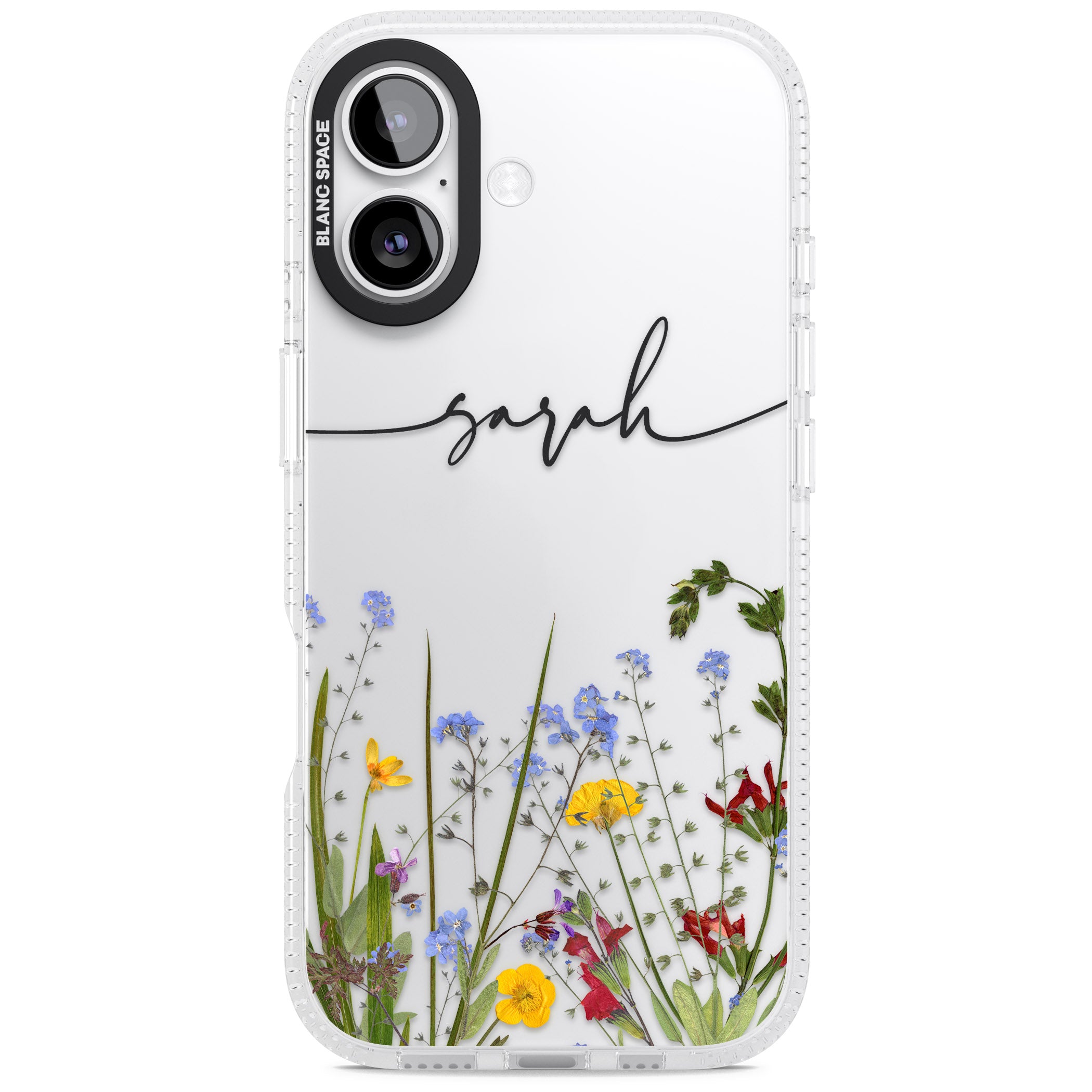 Personalised Wildflower Floral iPhone 17 Impact Air Clear Phone Case