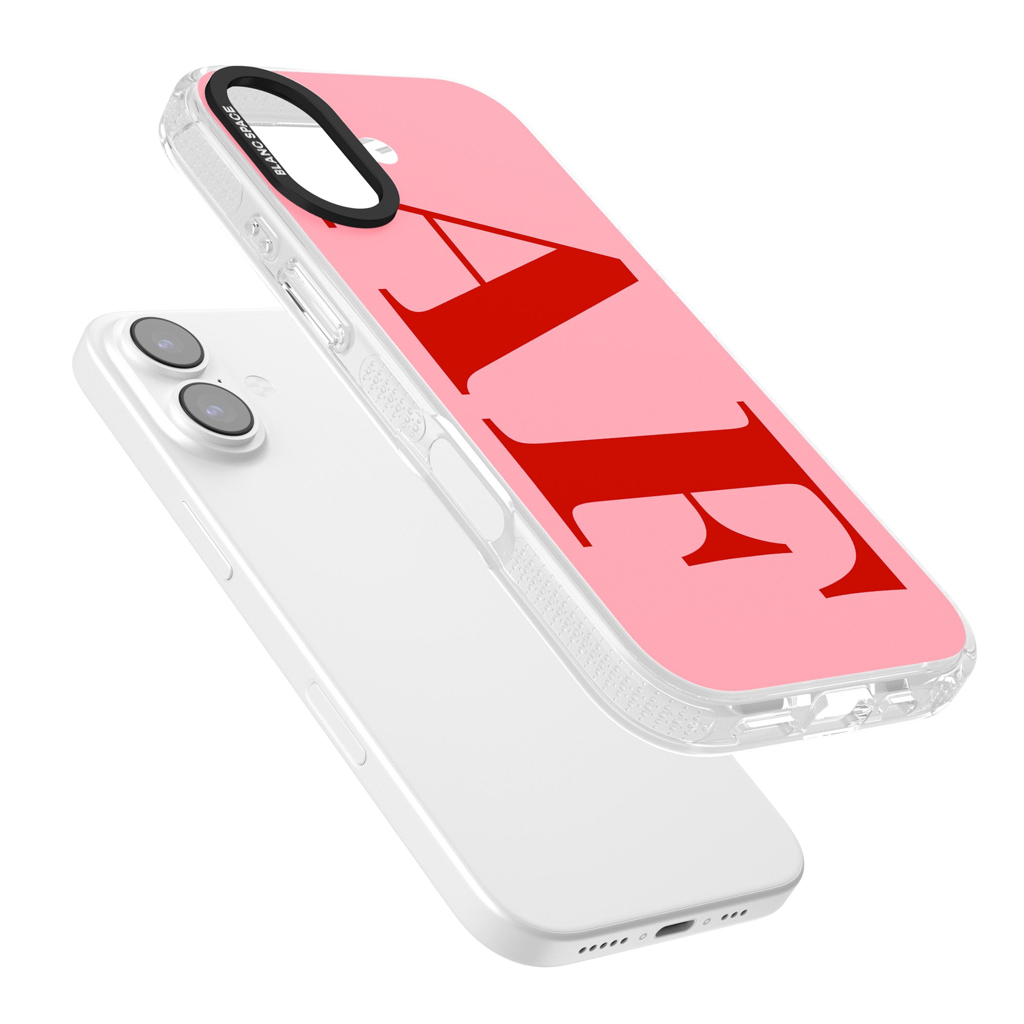 Personalised Red & Pink Letters iPhone 17 Impact Air Clear Phone Case Colours