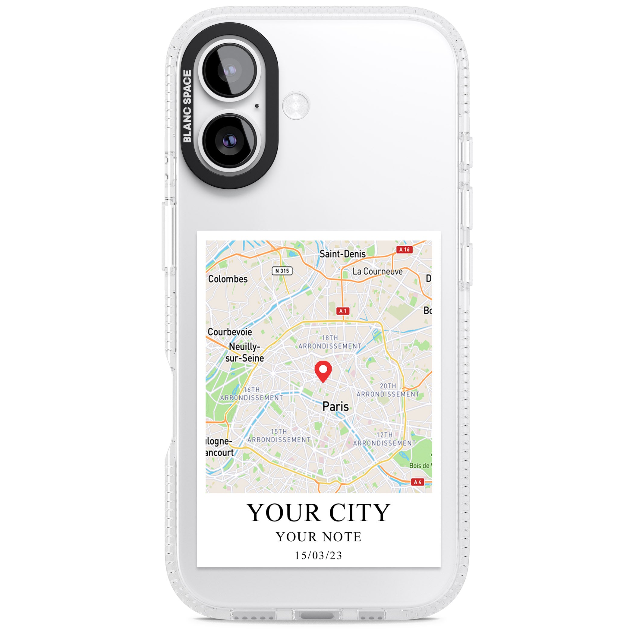 Personalised World Map iPhone 17 Impact Air Clear Phone Case