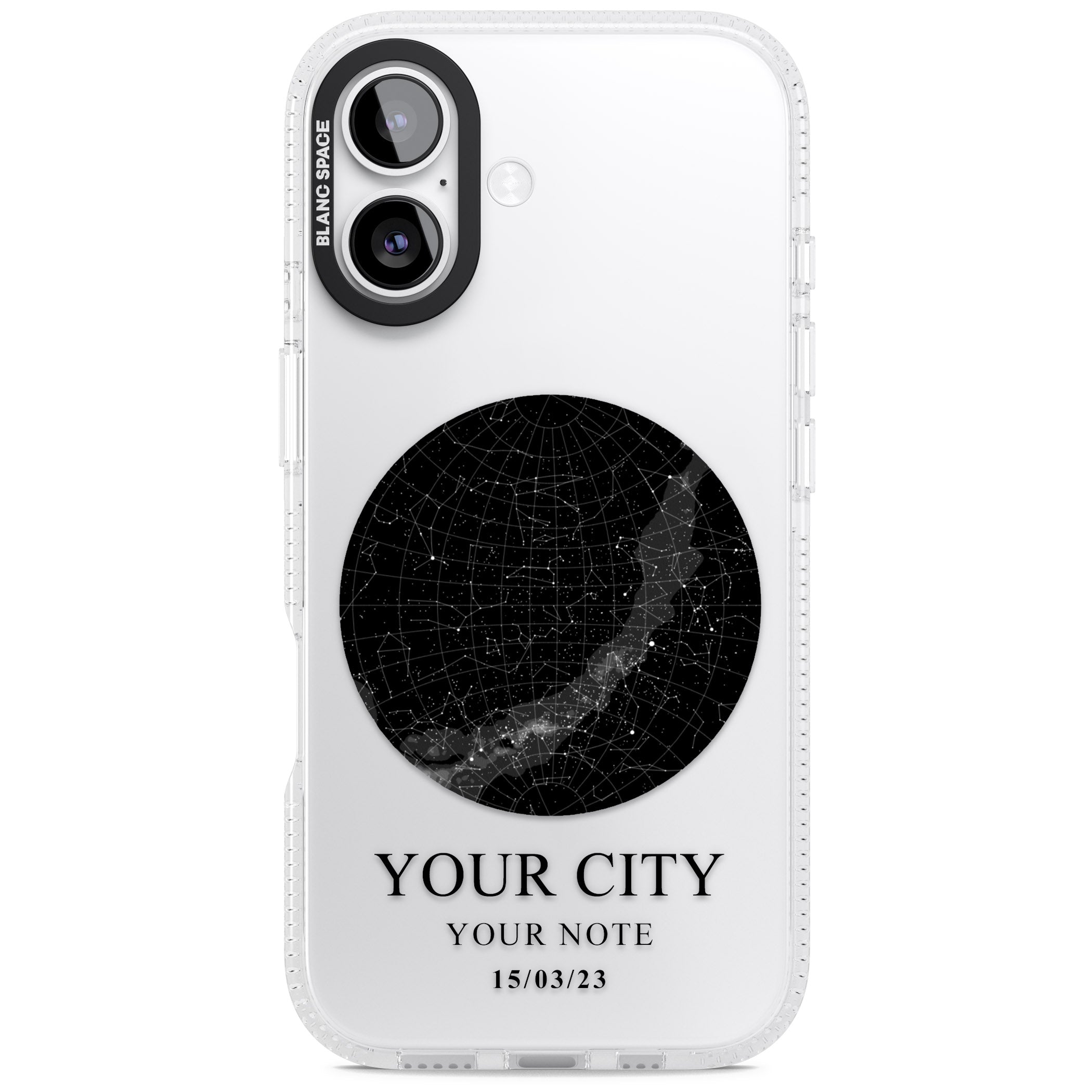 Personalised Star Map iPhone 17 Impact Air Clear Phone Case