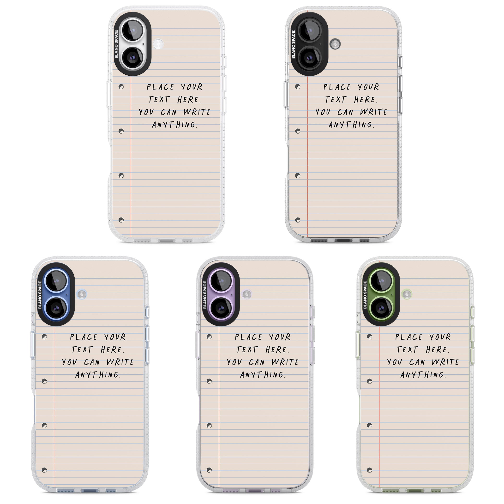 Personalised Lined Paper iPhone 17 Impact Air Clear Phone Case APT Impact Protection