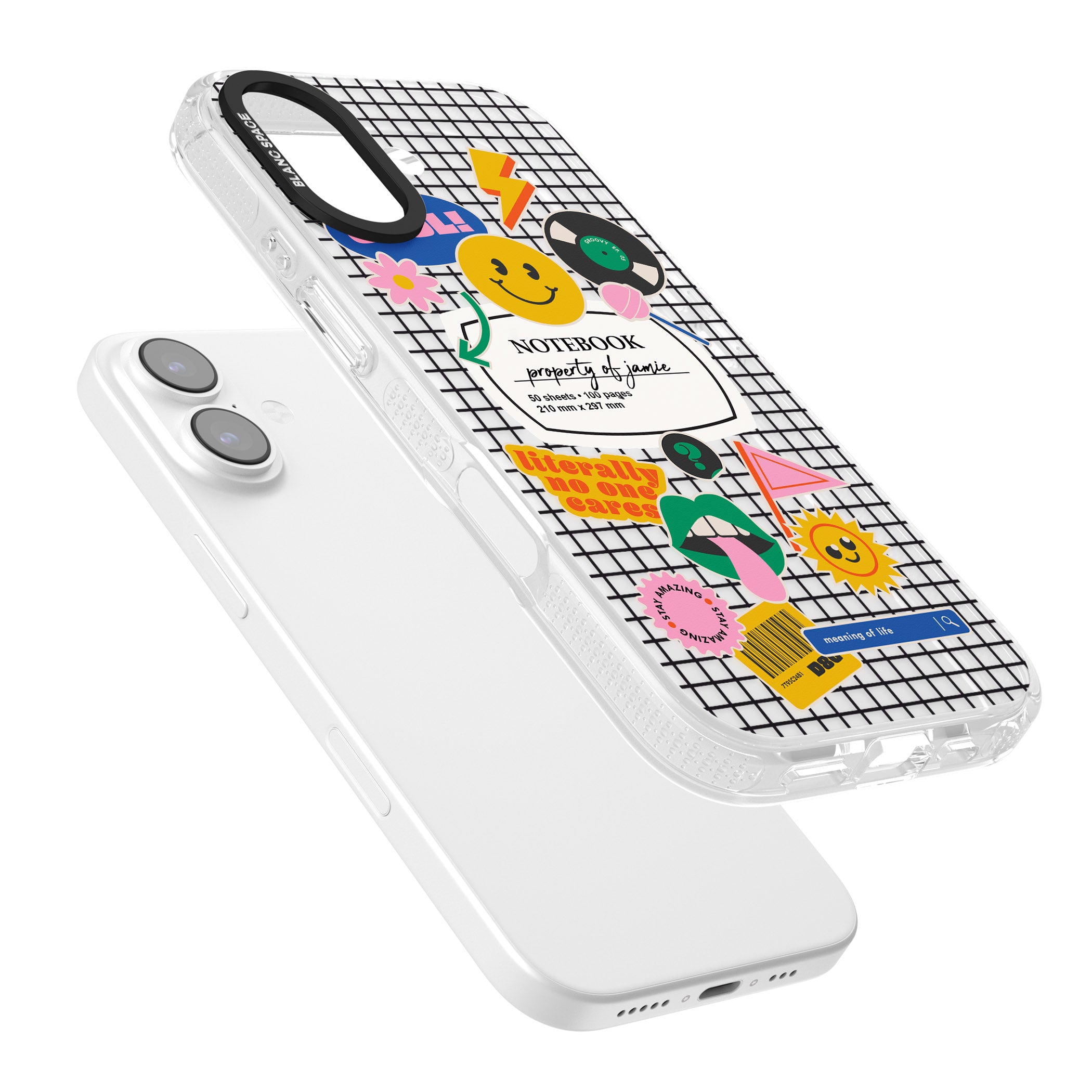 Personalised Sticker Mix Grid iPhone 17 Impact Air Clear Phone Case Colours