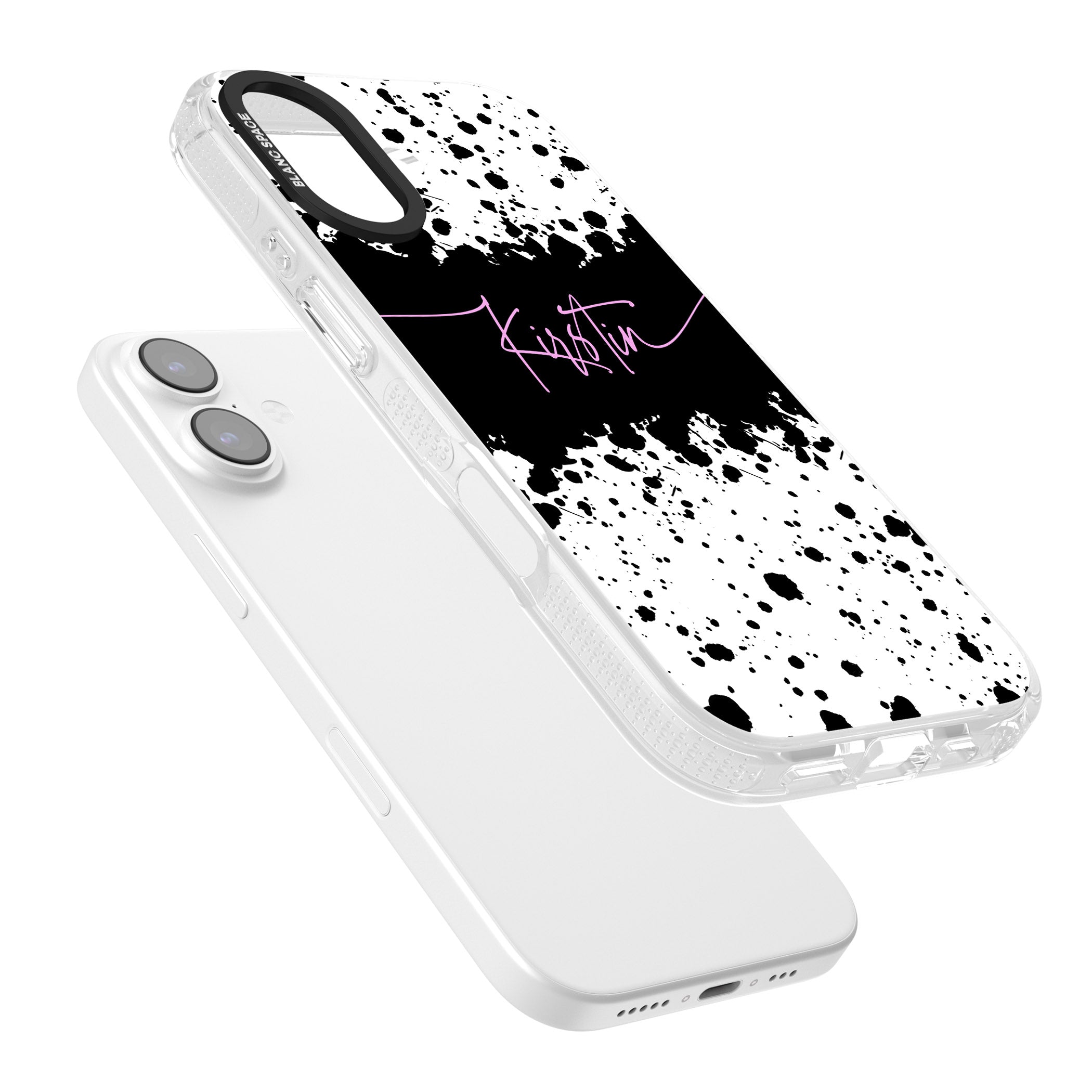 Personalised Bold Paint Splatters iPhone 17 Impact Air Clear Phone Case Colours