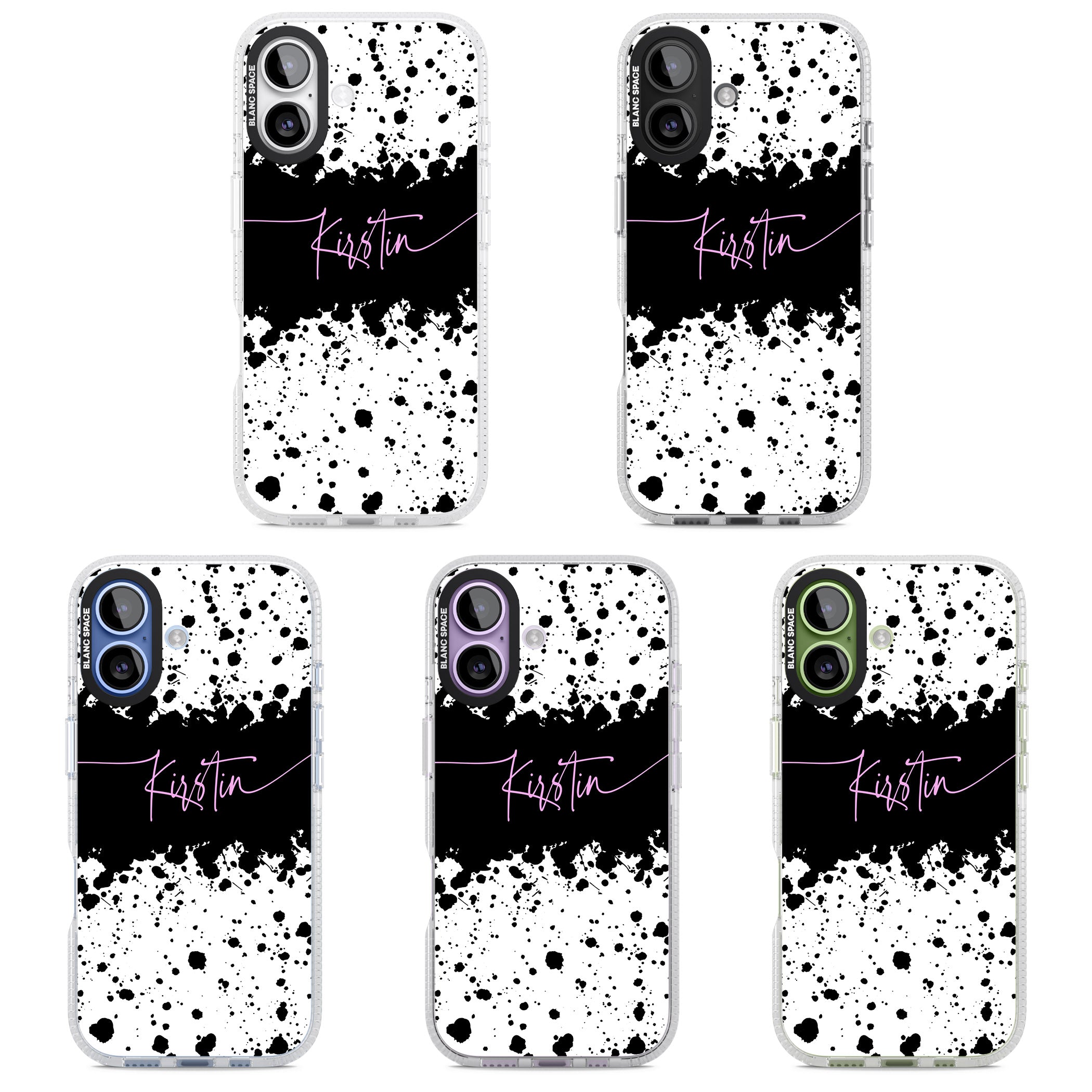 Personalised Bold Paint Splatters iPhone 17 Impact Air Clear Phone Case APT Impact Protection