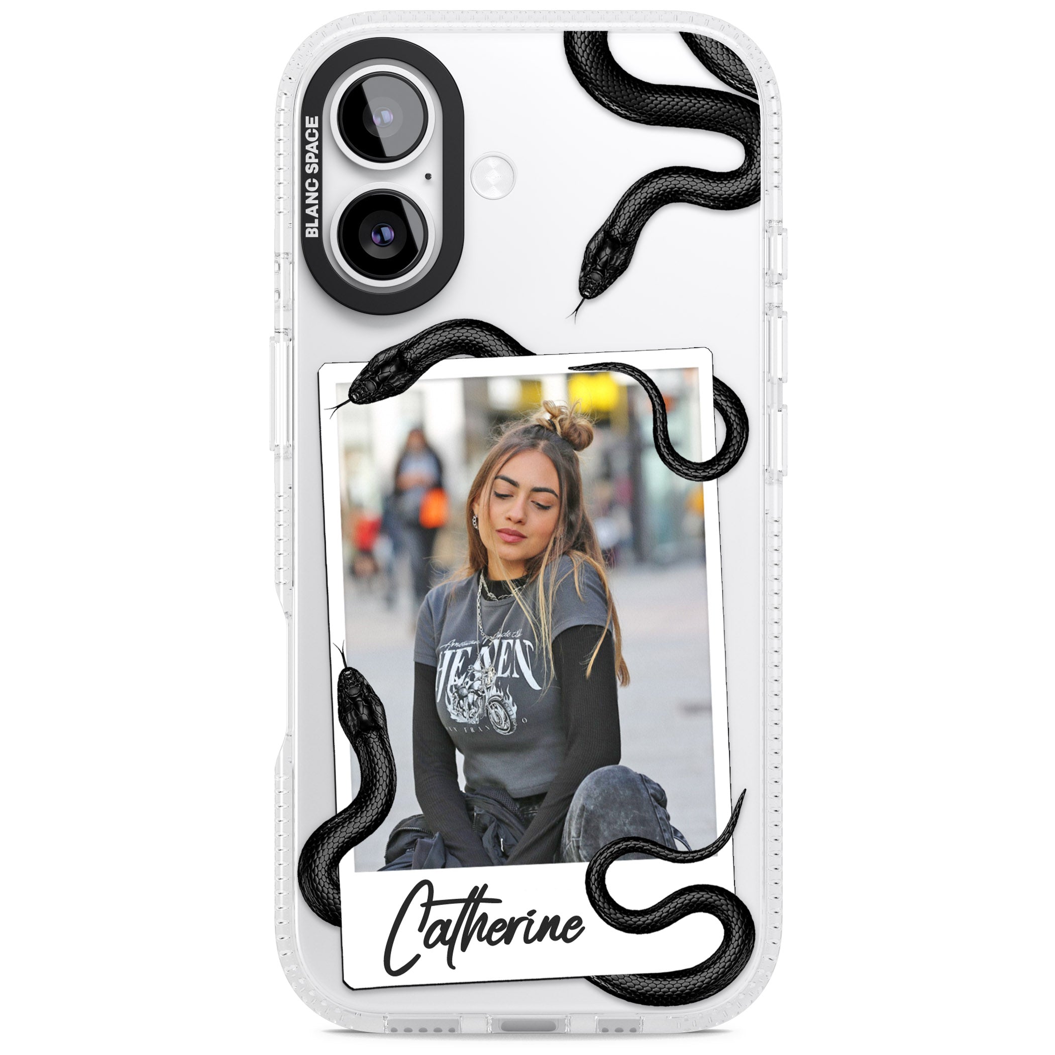 Personalised Snake Instant Photo iPhone 17 Impact Air Clear Phone Case