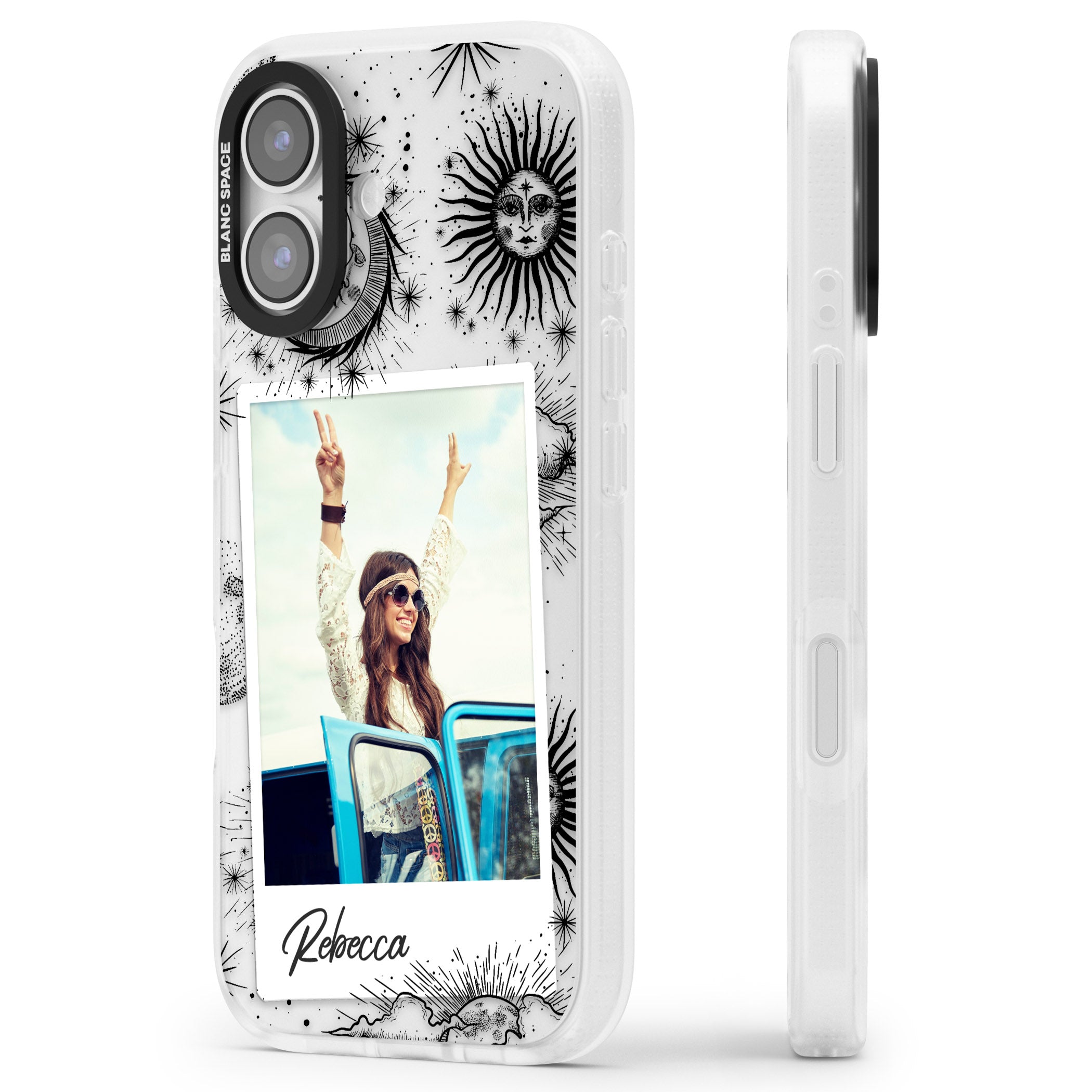 Personalised Astrology Instant Photo iPhone 17 Impact Air Clear Phone Case Side Profile