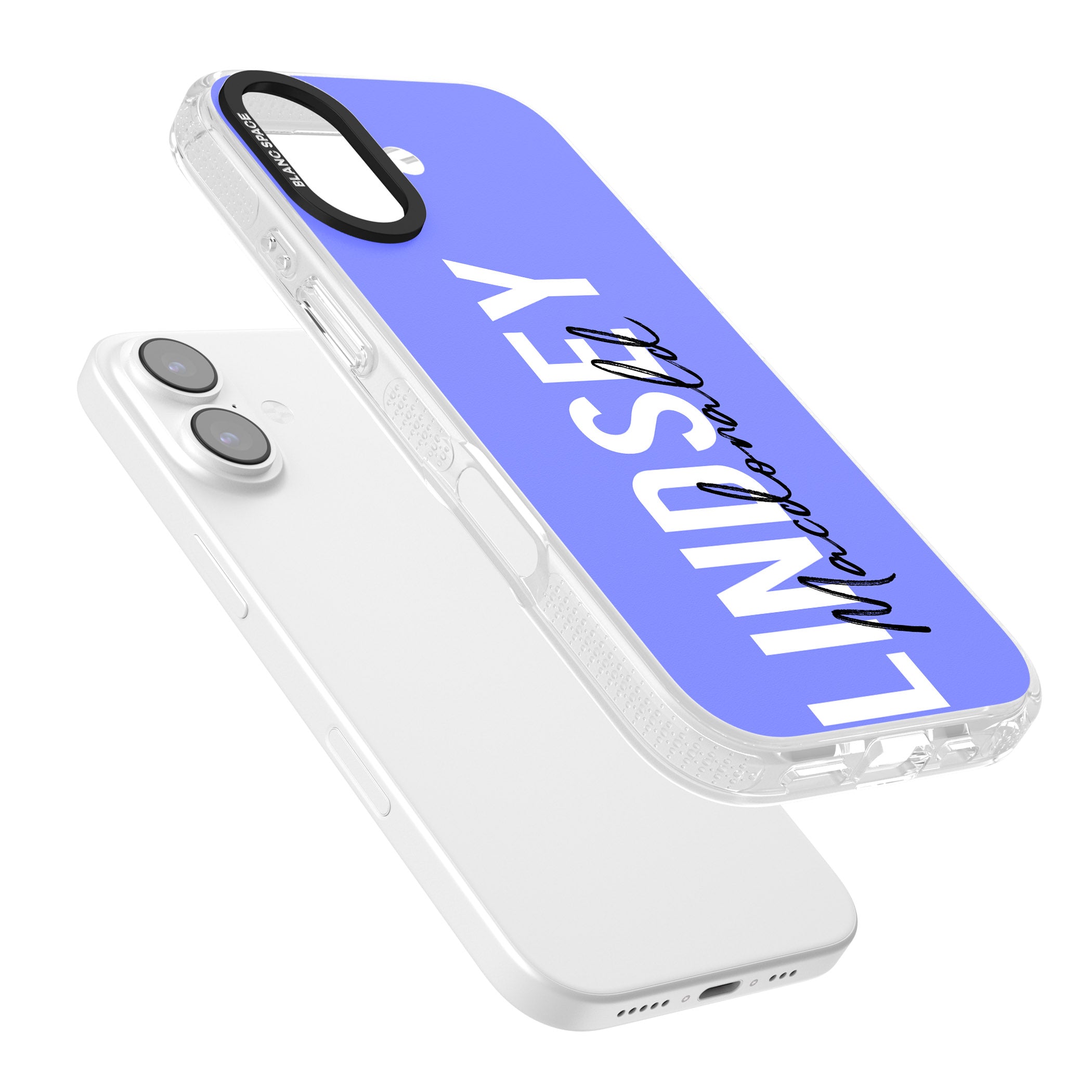 Personalised Bold Name: Purple iPhone 17 Impact Air Clear Phone Case Colours