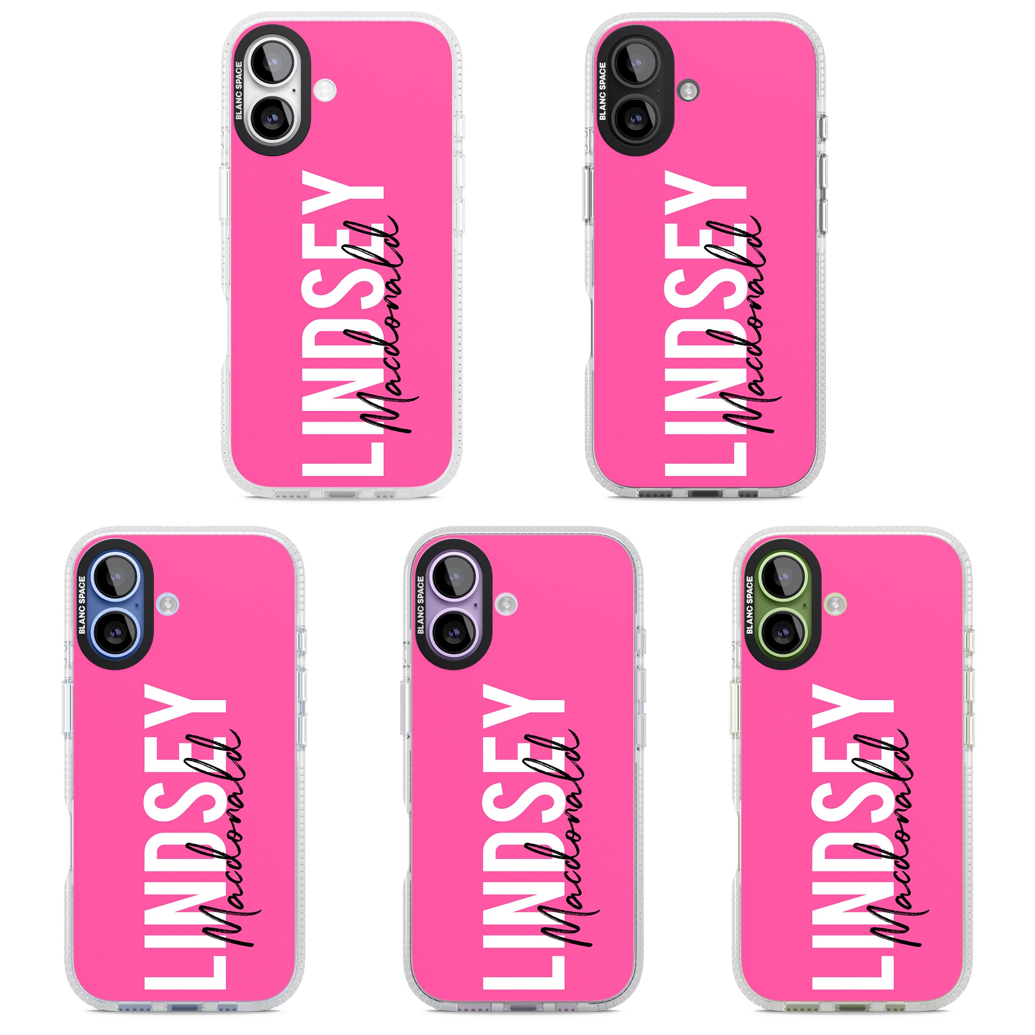 Personalised Bold Name: Pink iPhone 17 Impact Air Clear Phone Case APT Impact Protection