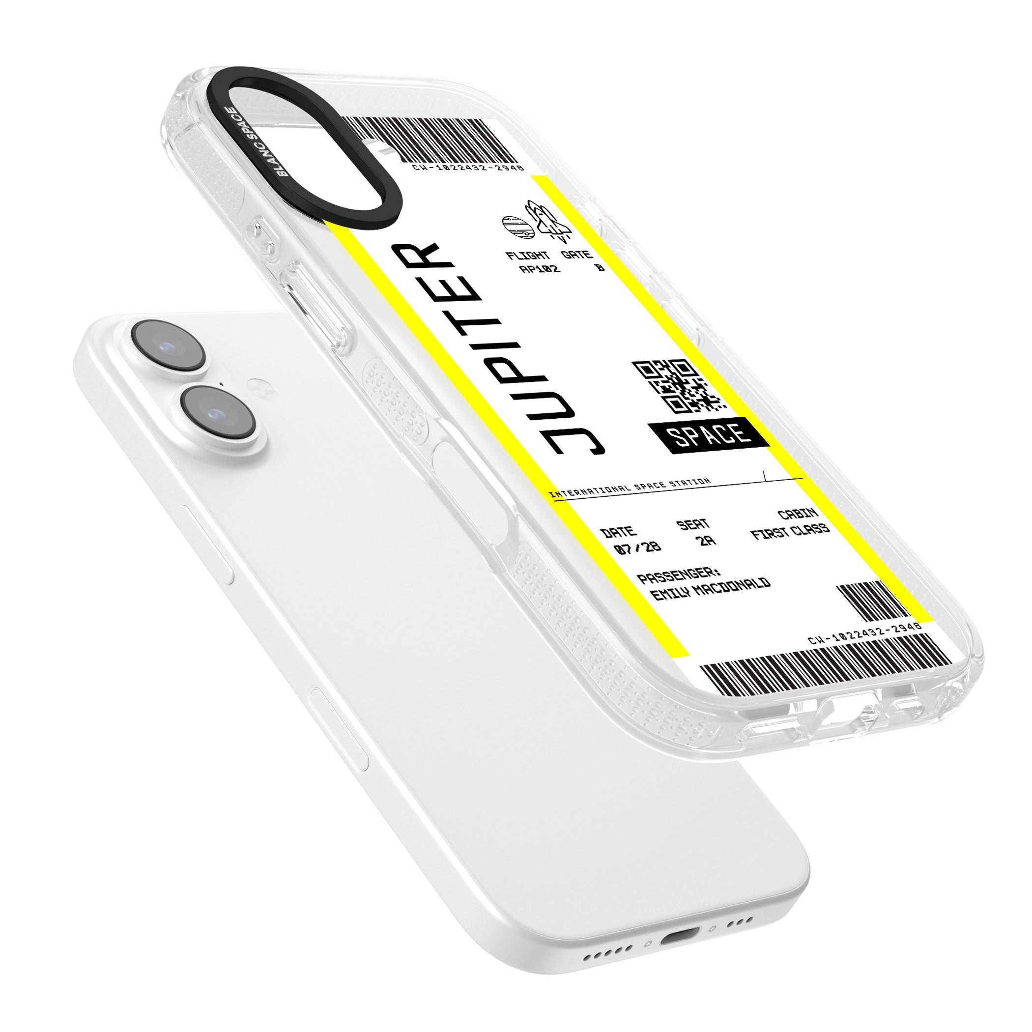 Personalised Jupiter Travel Ticket iPhone 17 Impact Air Clear Phone Case Colours