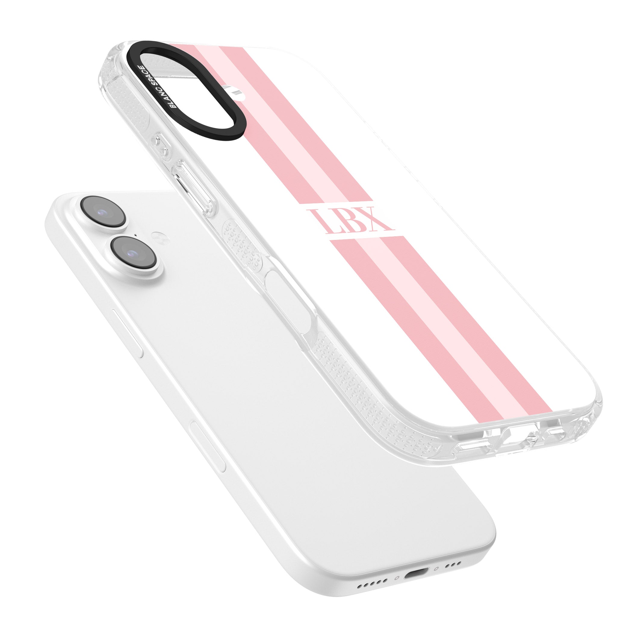 Personalised Minimal Pink Stripe iPhone 17 Impact Air Clear Phone Case Colours
