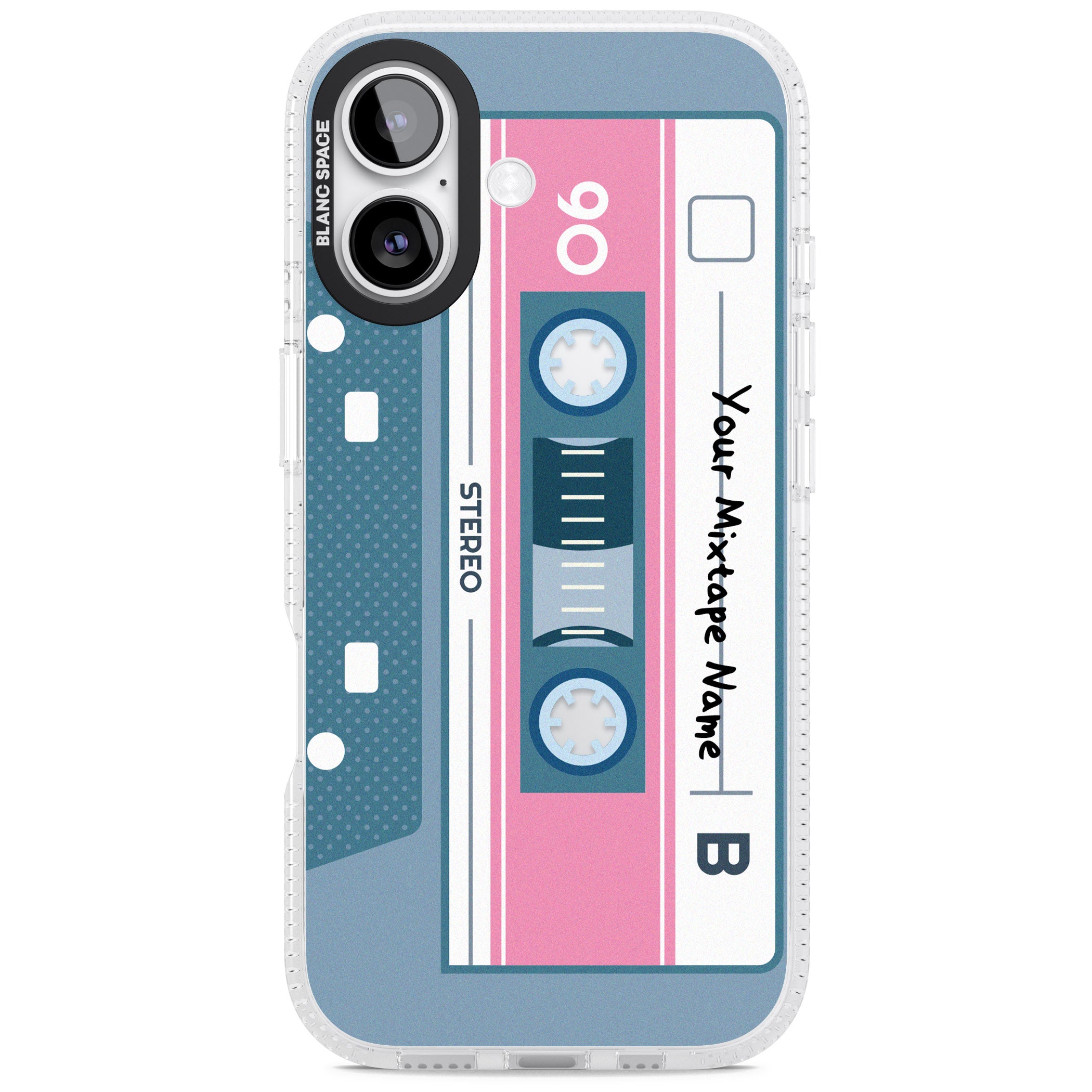 Personalised Retro Cassette Mixtape iPhone 17 Impact Air Clear Phone Case